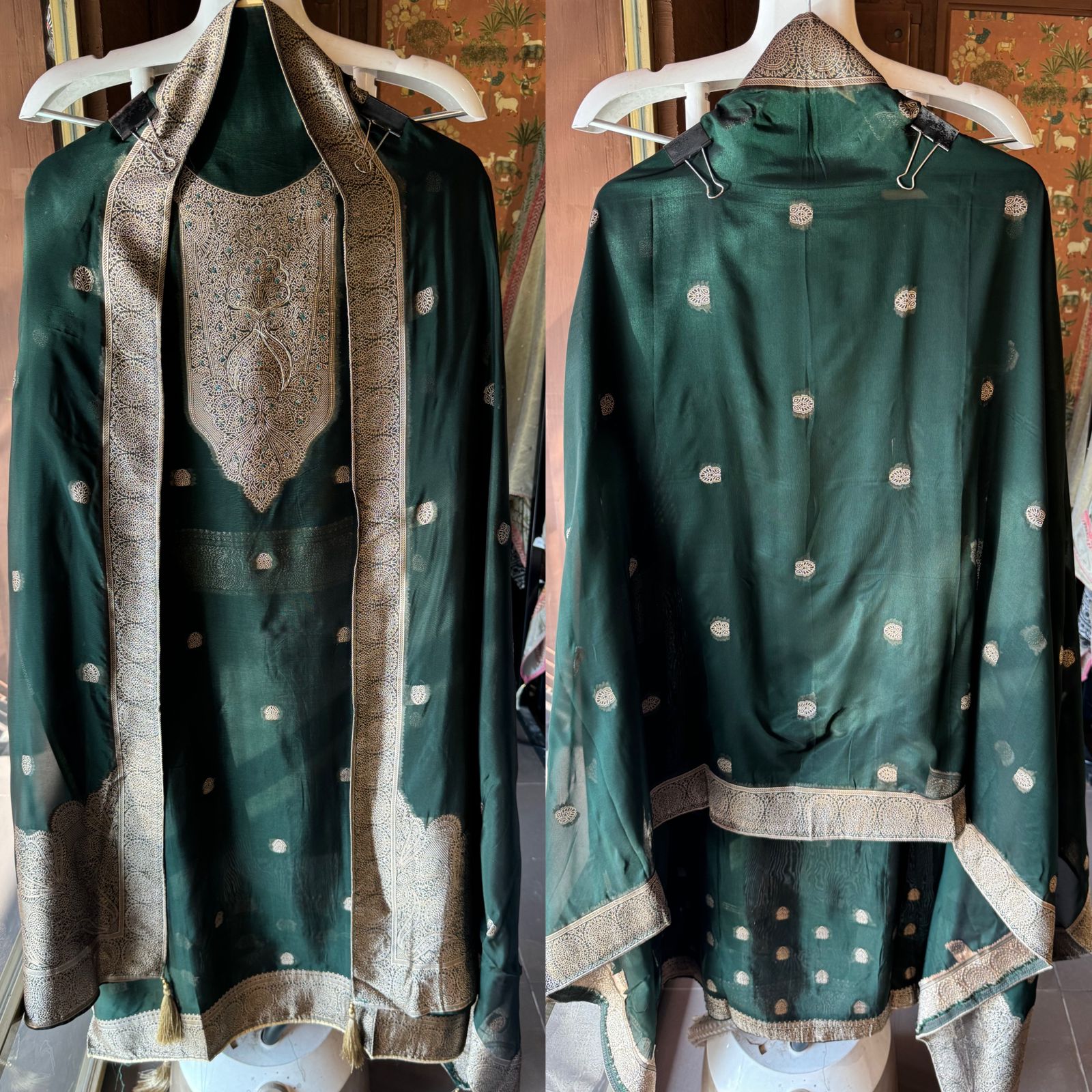 Pure 100% silk Suits with zari weavings