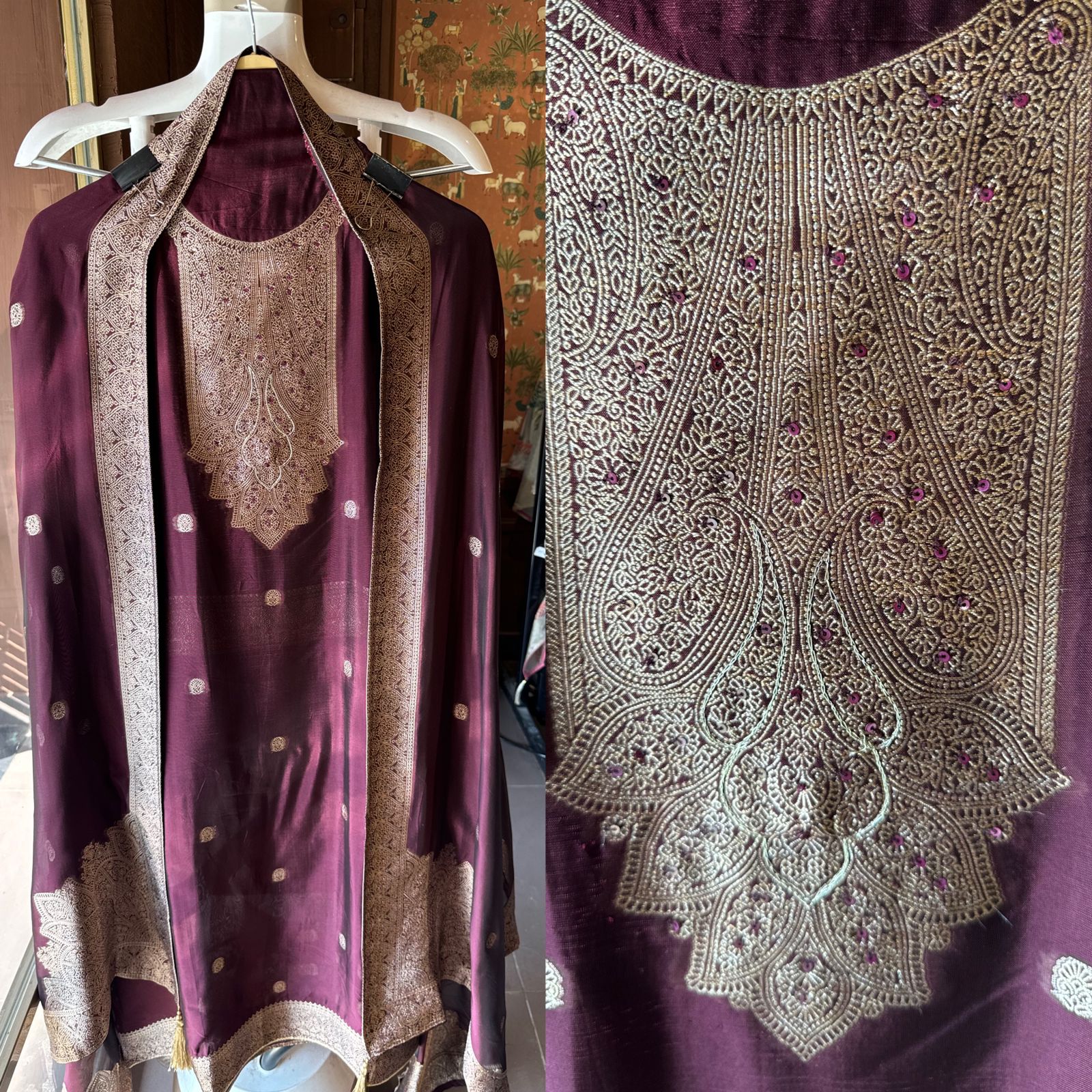Pure 100% silk Suits with zari weavings