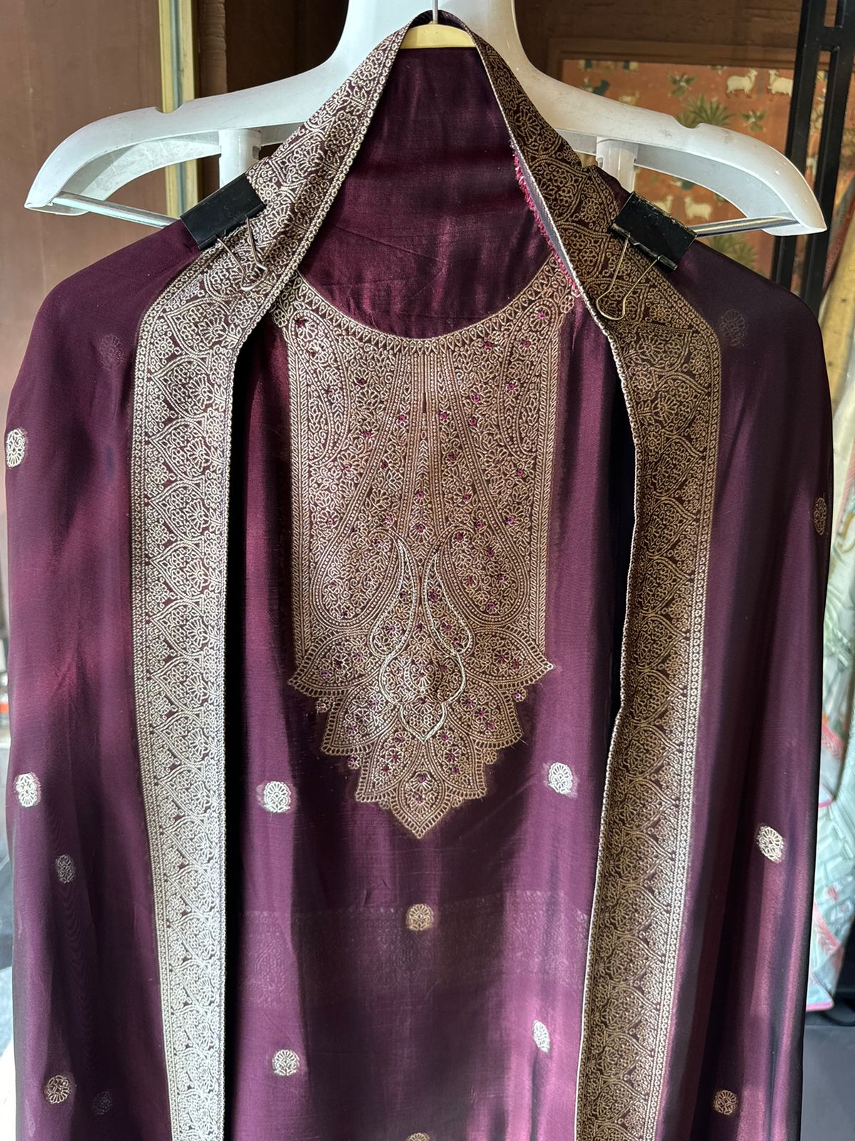 Pure 100% silk Suits with zari weavings