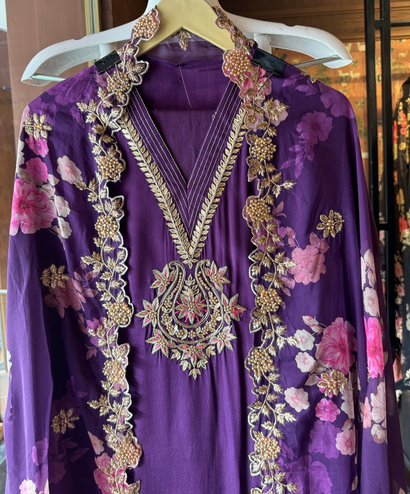 Pure crepe Shirt Unstitched and full in size