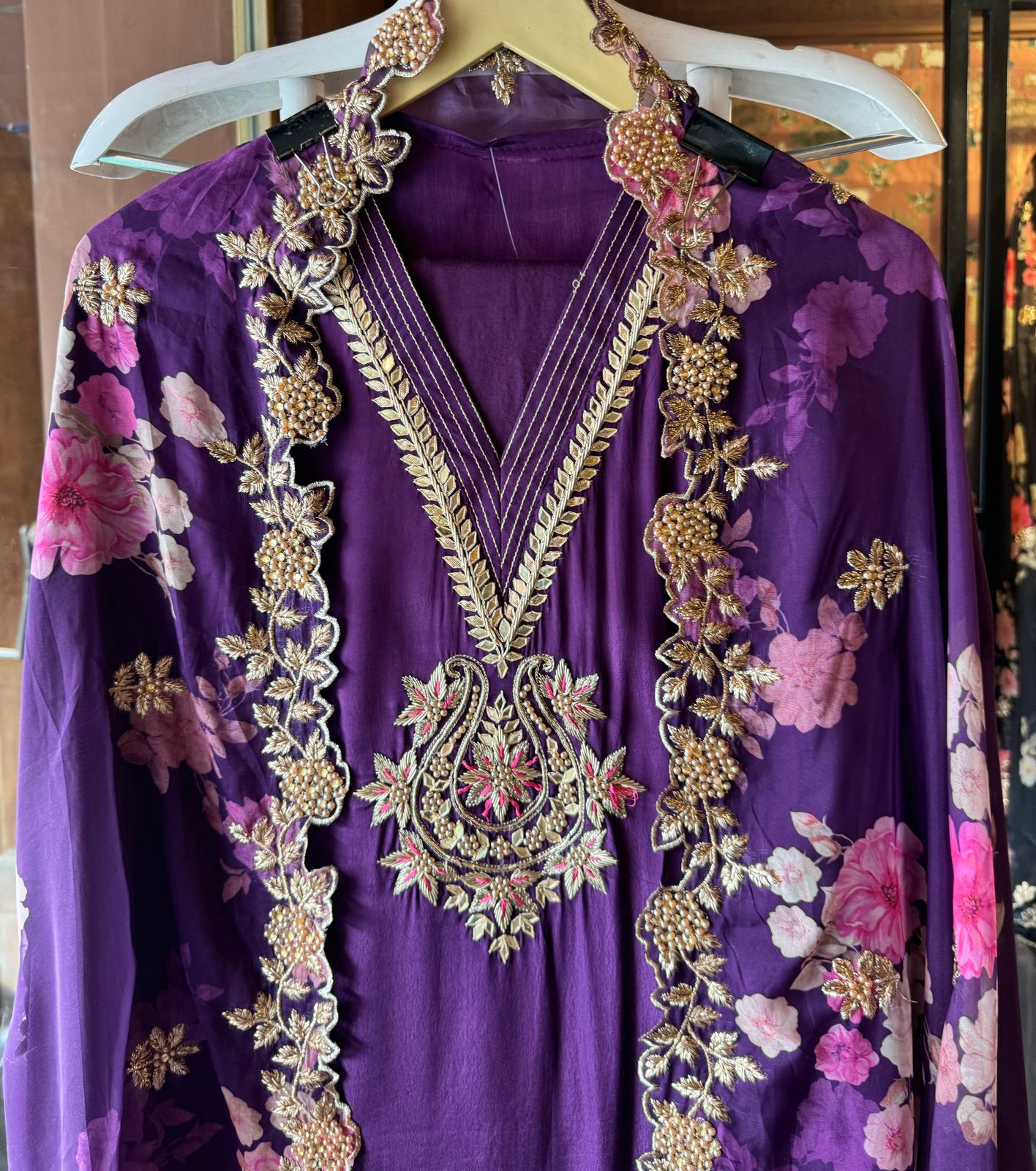 Pure crepe Shirt Unstitched and full in size