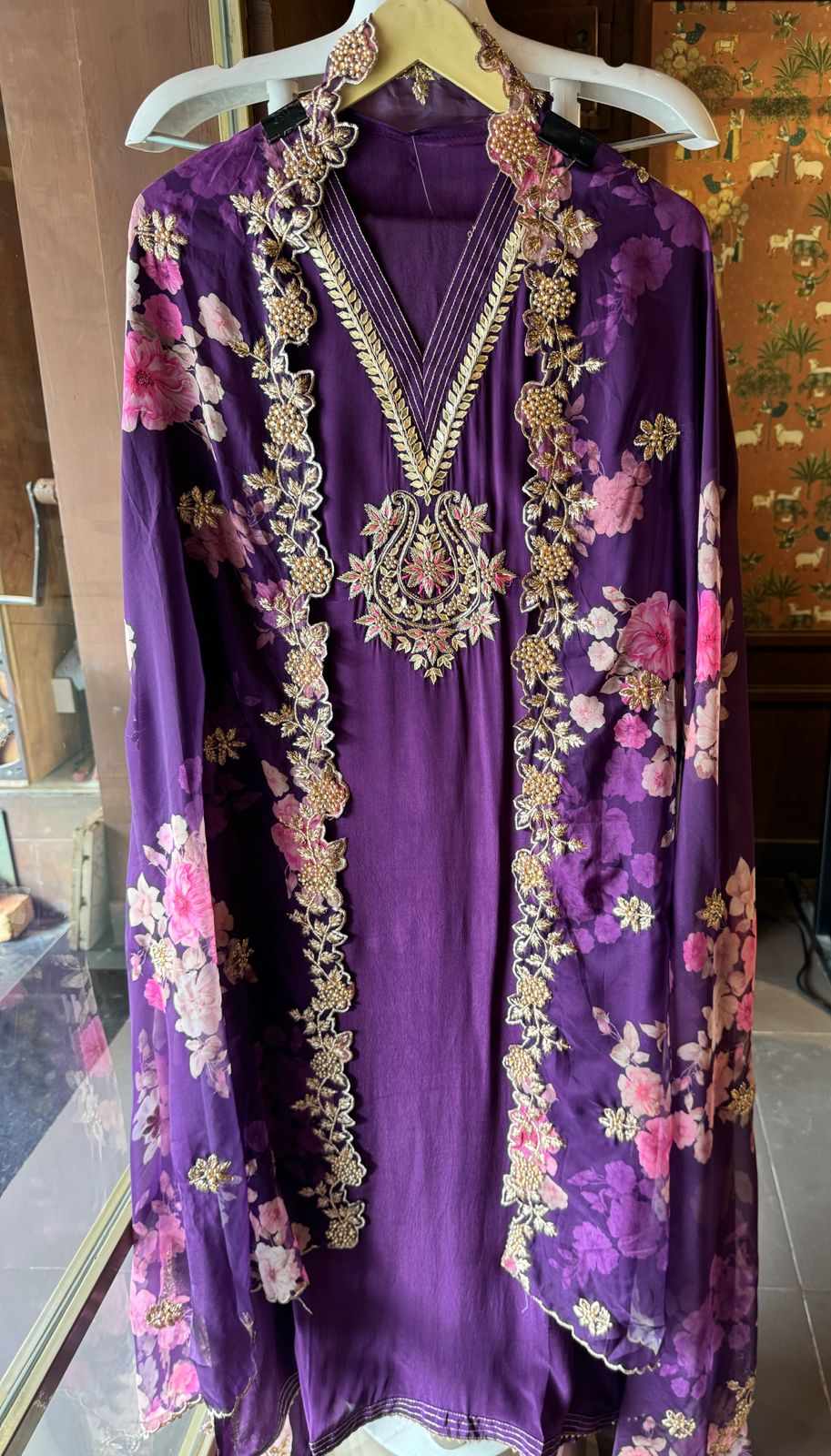 Pure crepe Shirt Unstitched and full in size