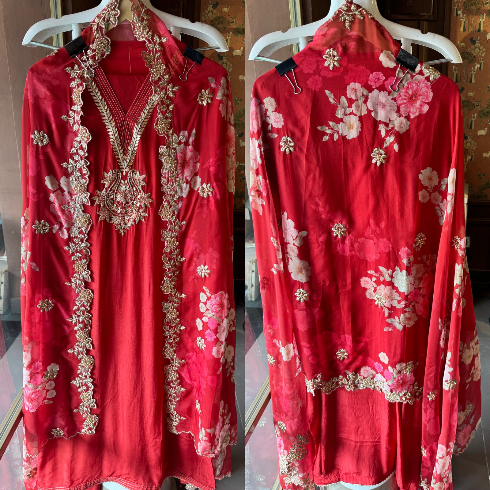 Pure crepe Shirt Unstitched and full in size