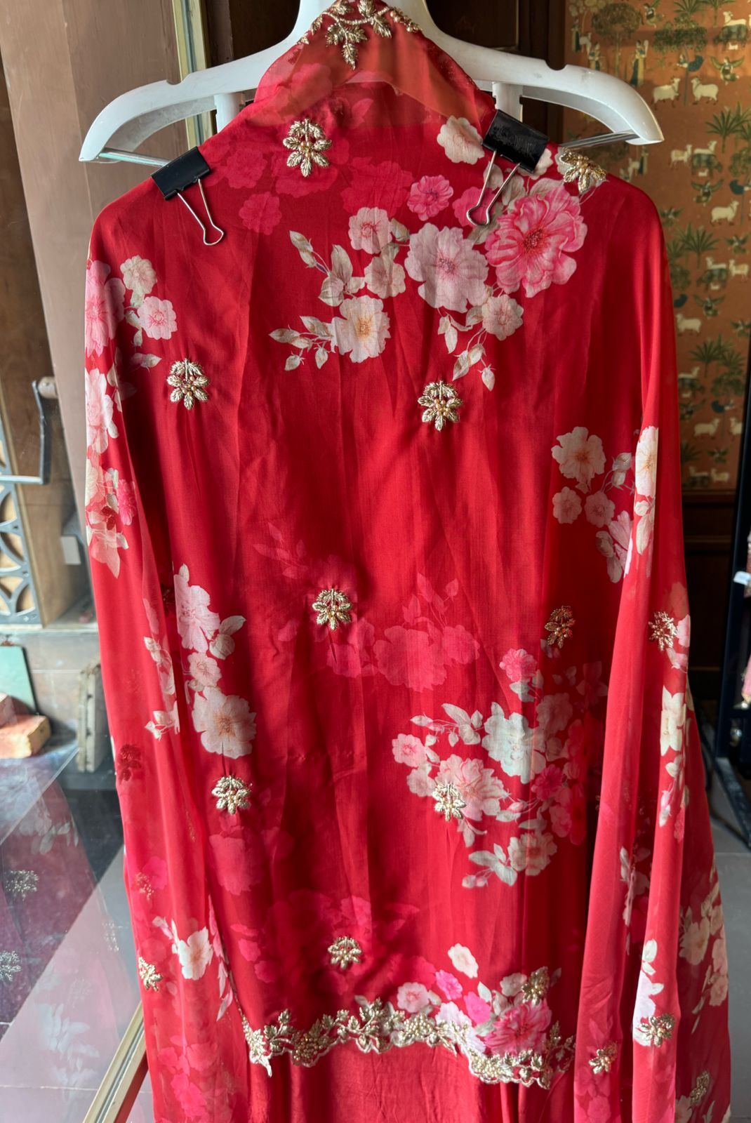 Pure crepe Shirt Unstitched and full in size