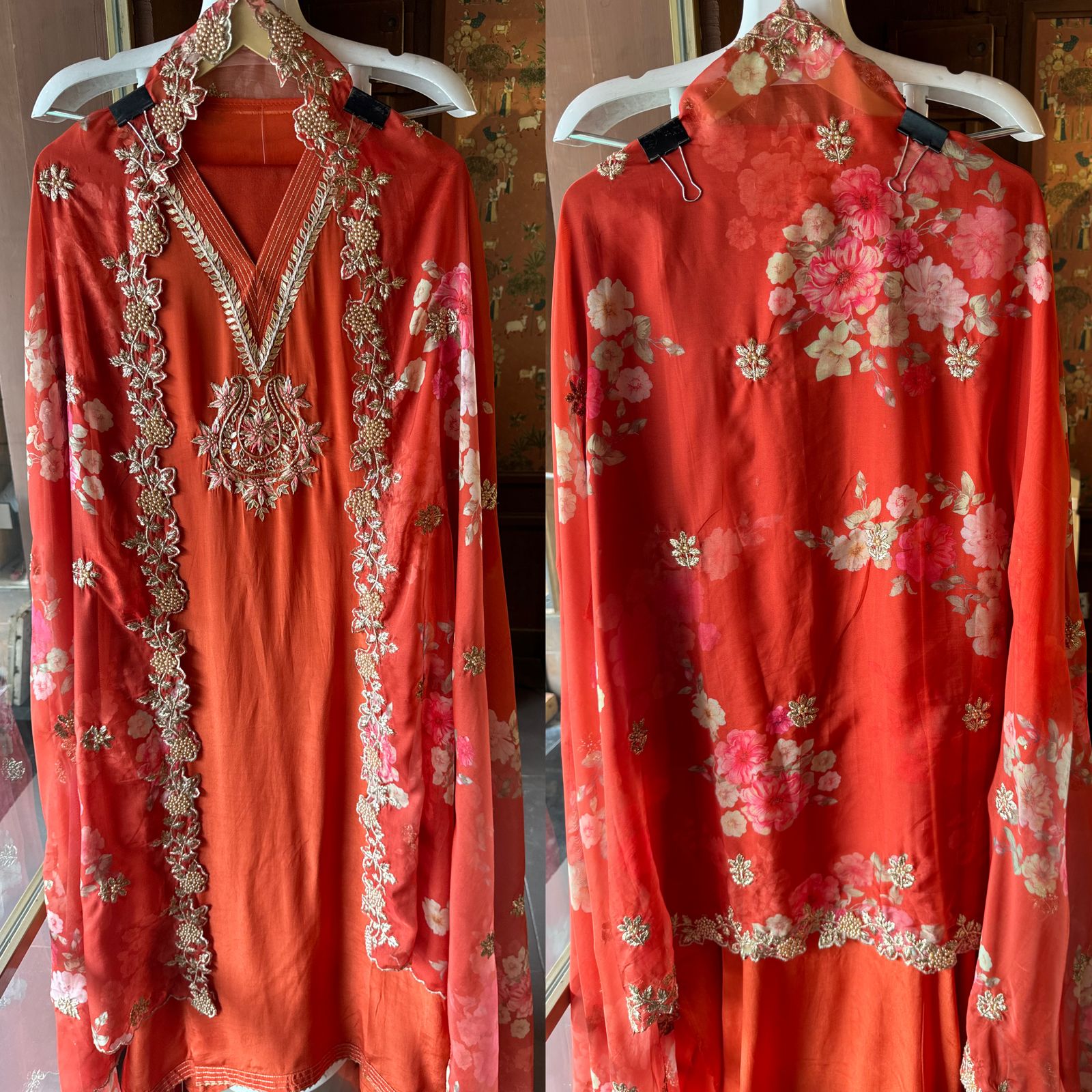 Pure crepe Shirt Unstitched and full in size