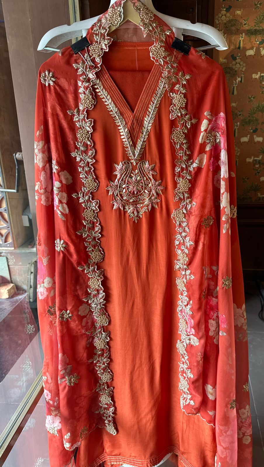 Pure crepe Shirt Unstitched and full in size