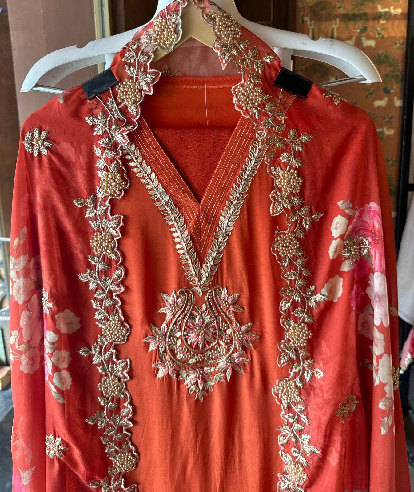 Pure crepe Shirt Unstitched and full in size