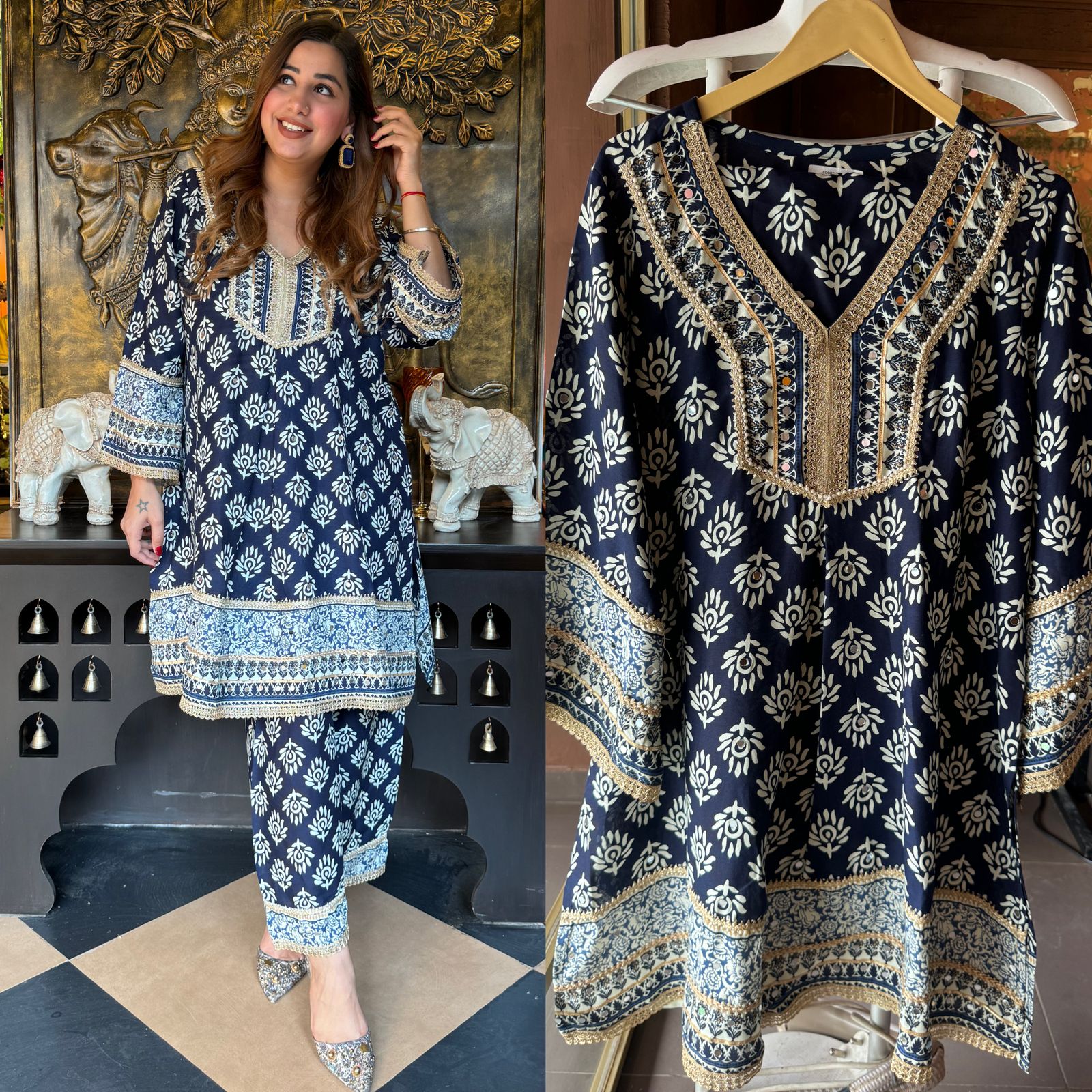 Mul cotton batik digital printed smart , Easy to carry tunic set