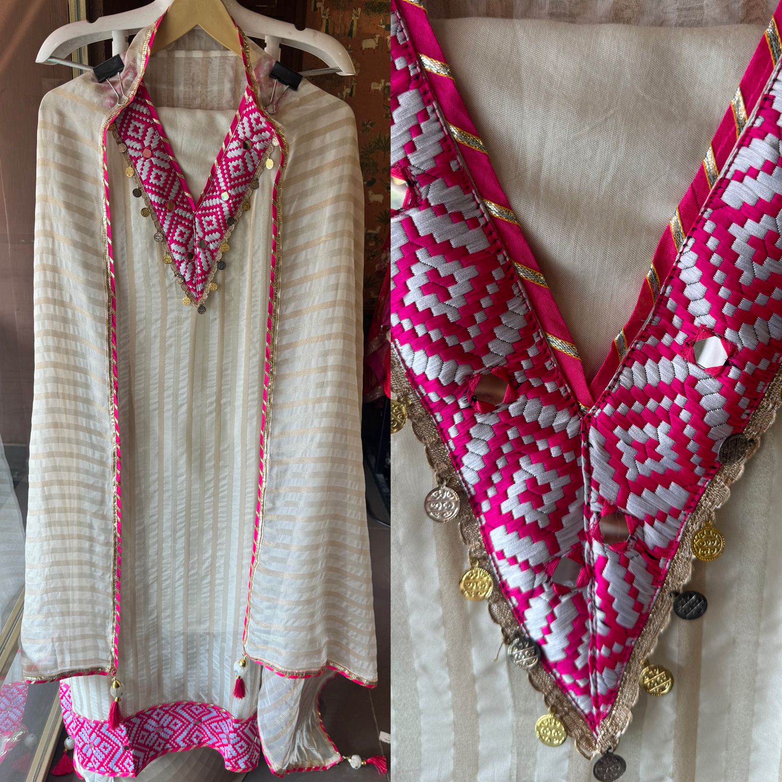 Lurex organza Unstitched Shirt