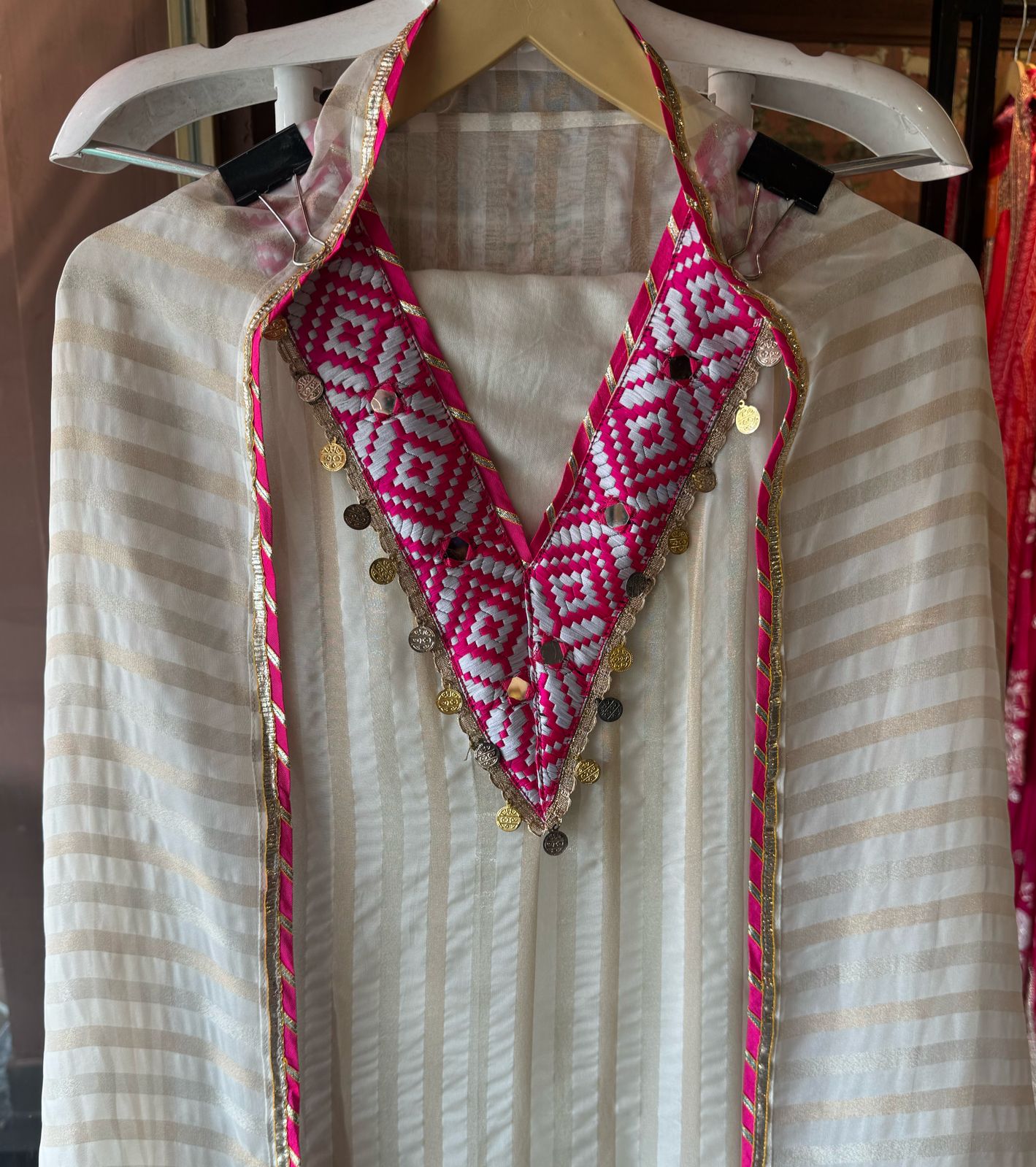 Lurex organza Unstitched Shirt