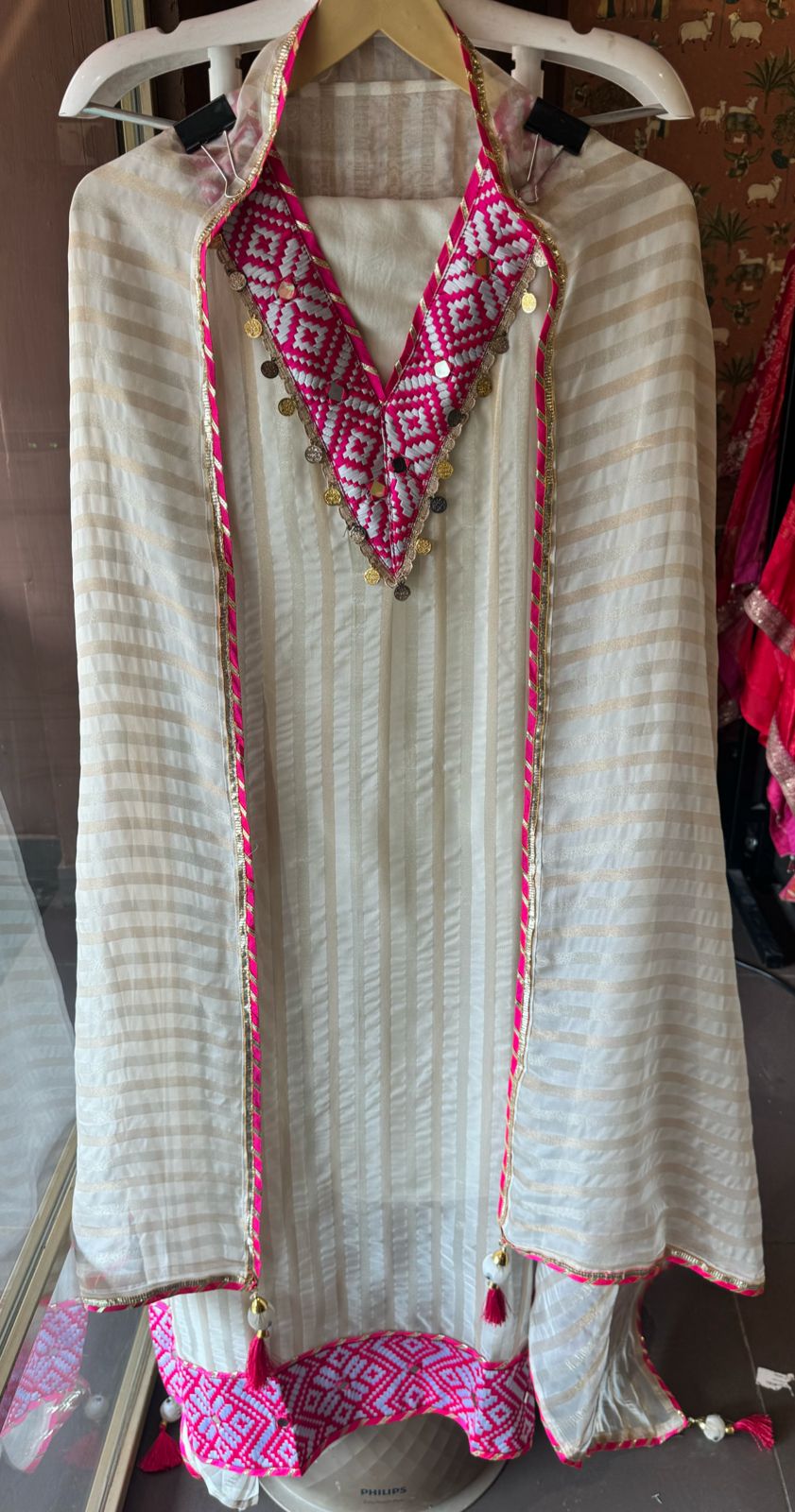 Lurex organza Unstitched Shirt