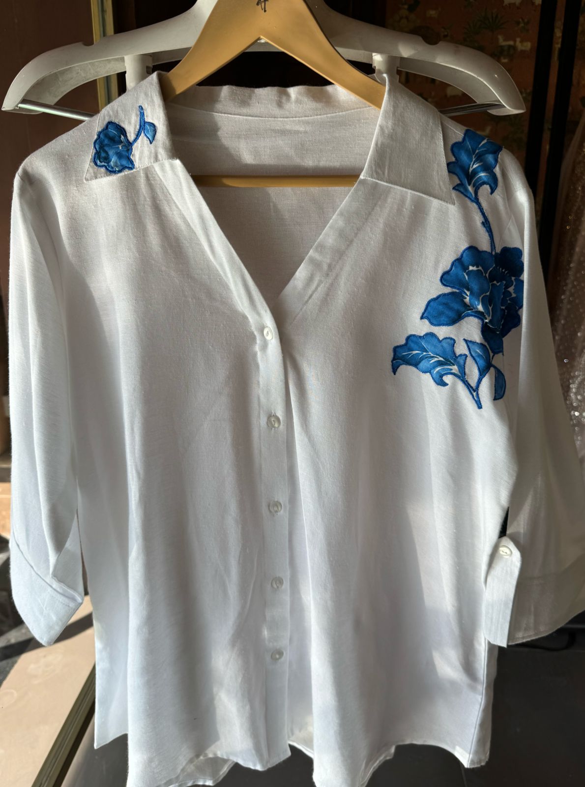 Cotton linen Shirt , stitched shirt