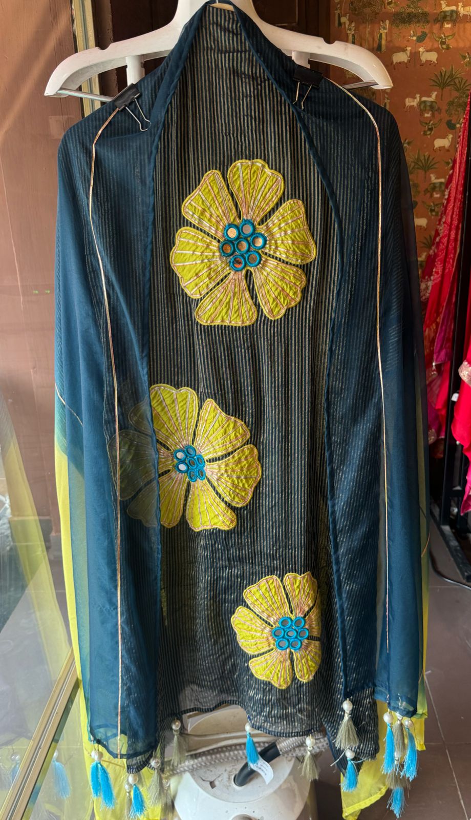 Presenting very beautiful 3D floral soft tissue silk shirt