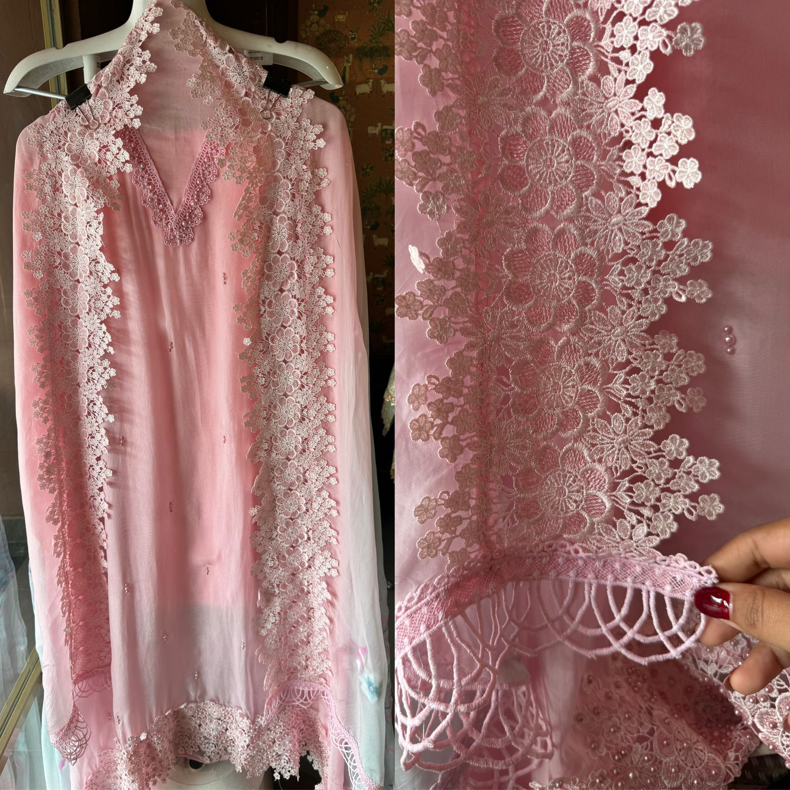 Soft organza Unstitched suit piece