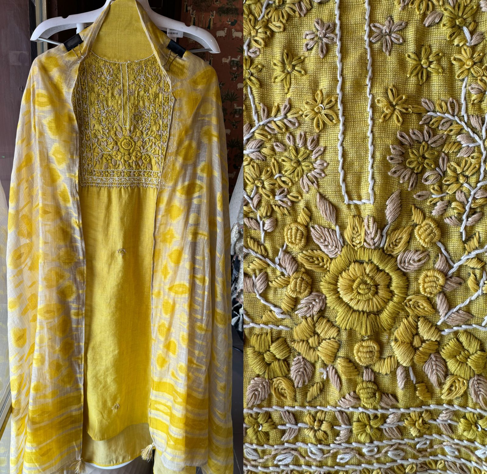 Pure jaamdaani Unstitched Suit