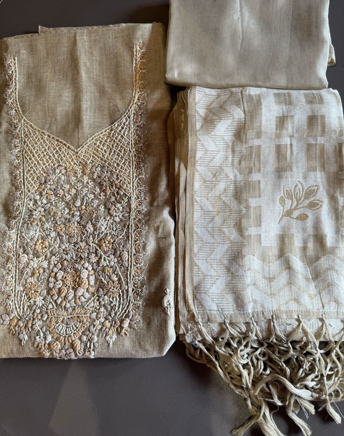 Pure jaamdaani Unstitched Suit