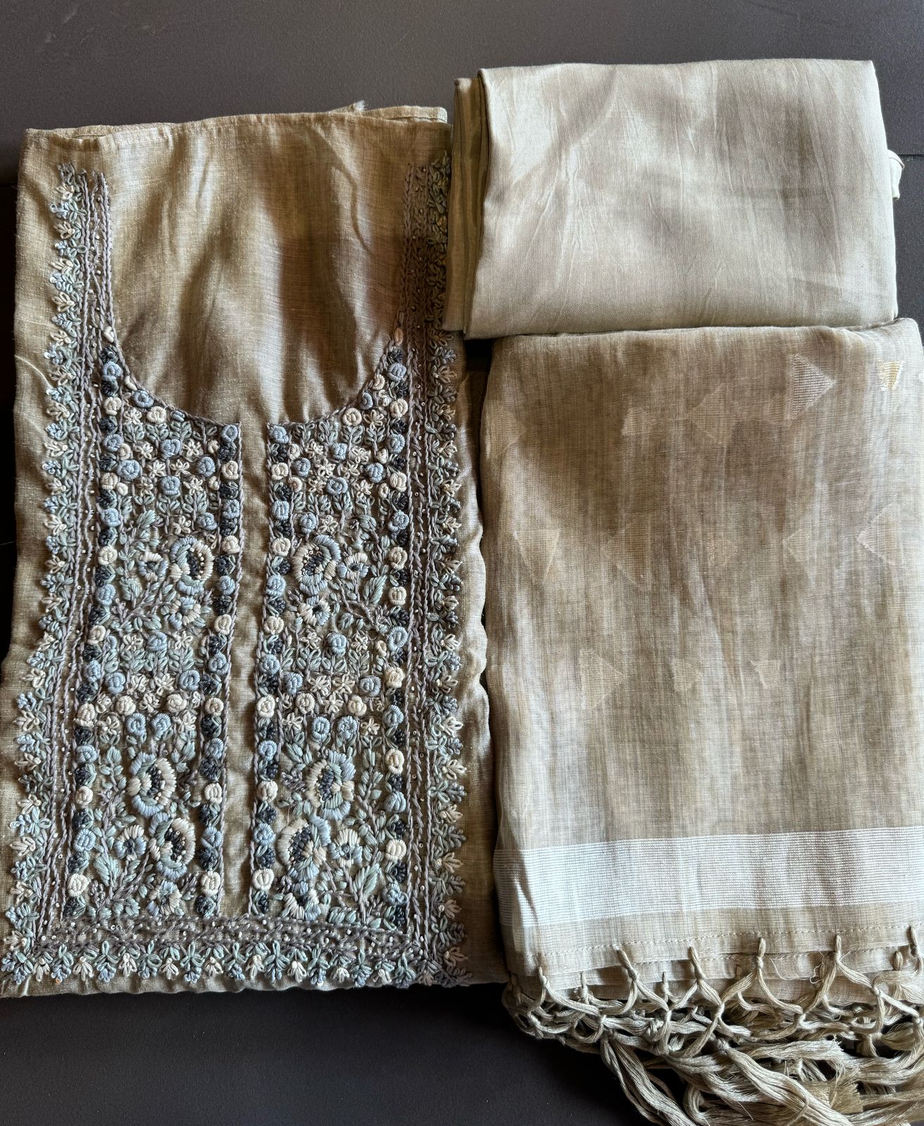 Pure jaamdaani Unstitched Suit