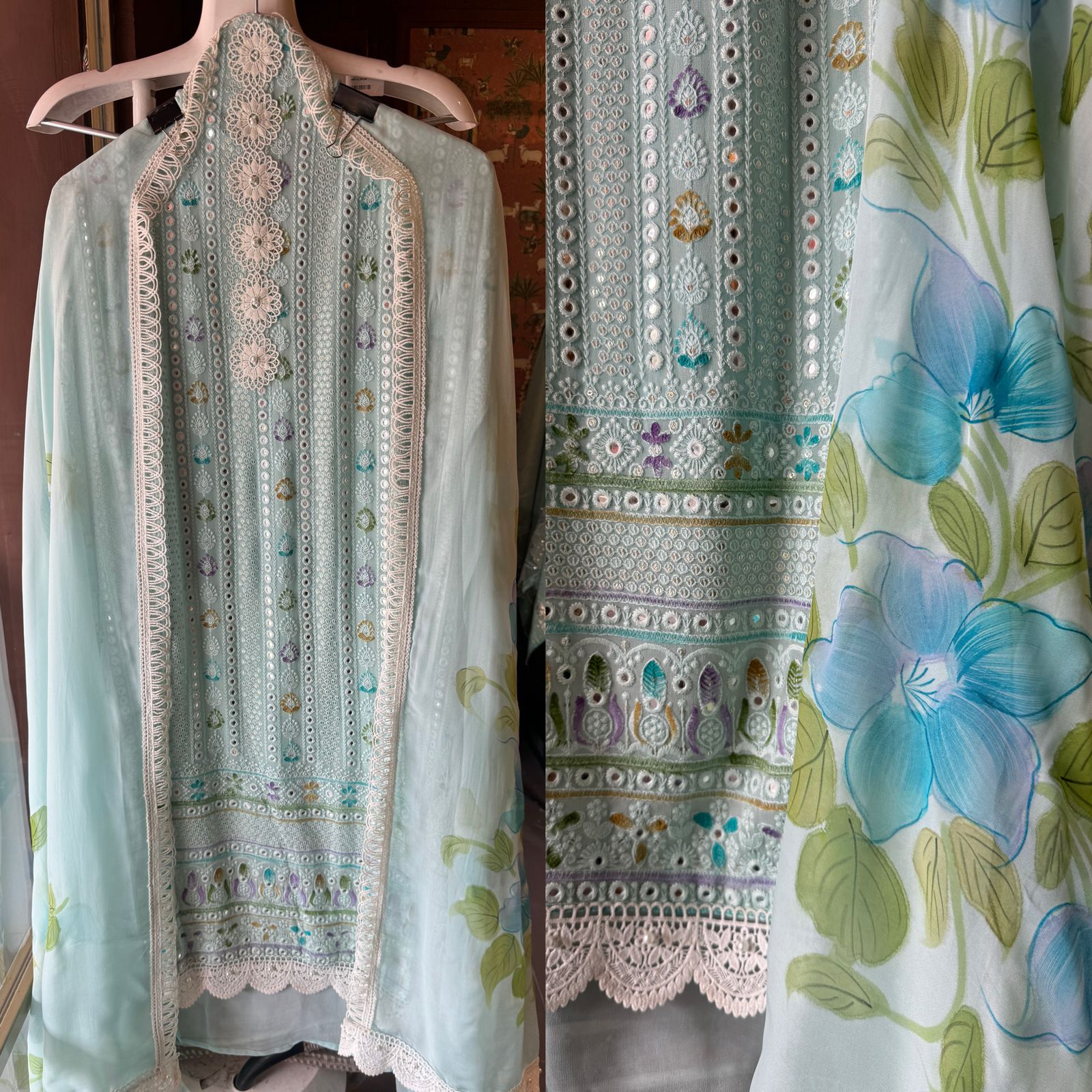 Pure georgette lakhnavi’s in stock