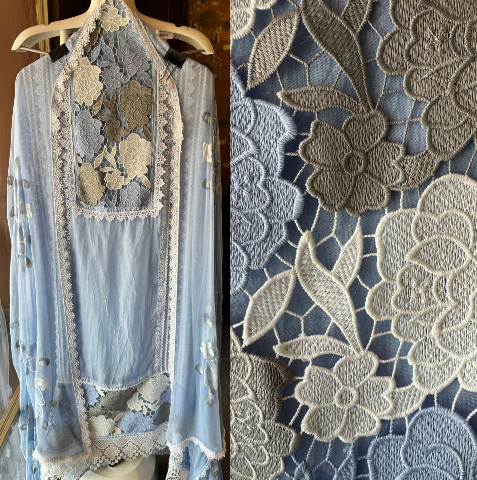 Pure soft organza  unstitched Suit