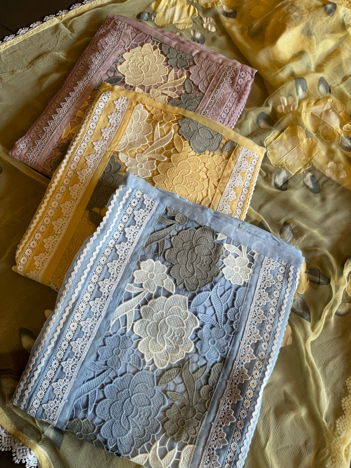 Pure soft organza  unstitched Suit