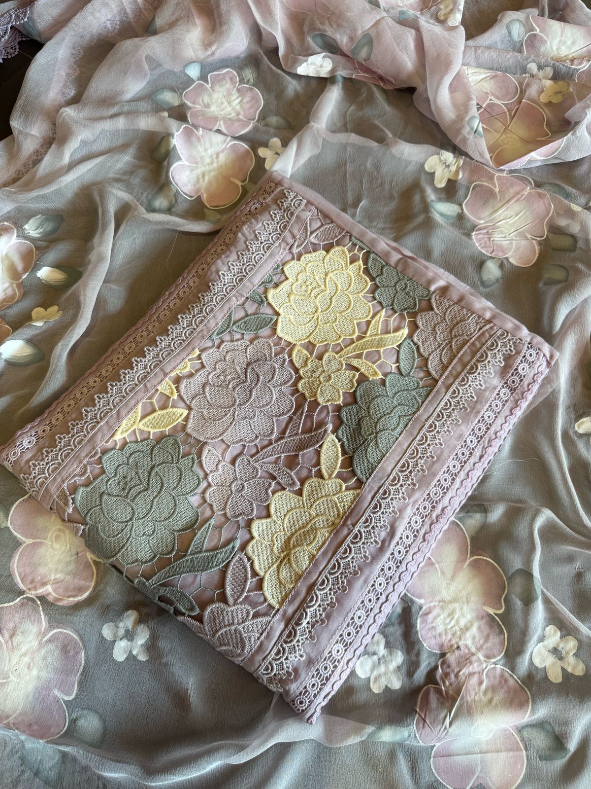 Pure soft organza  unstitched Suit