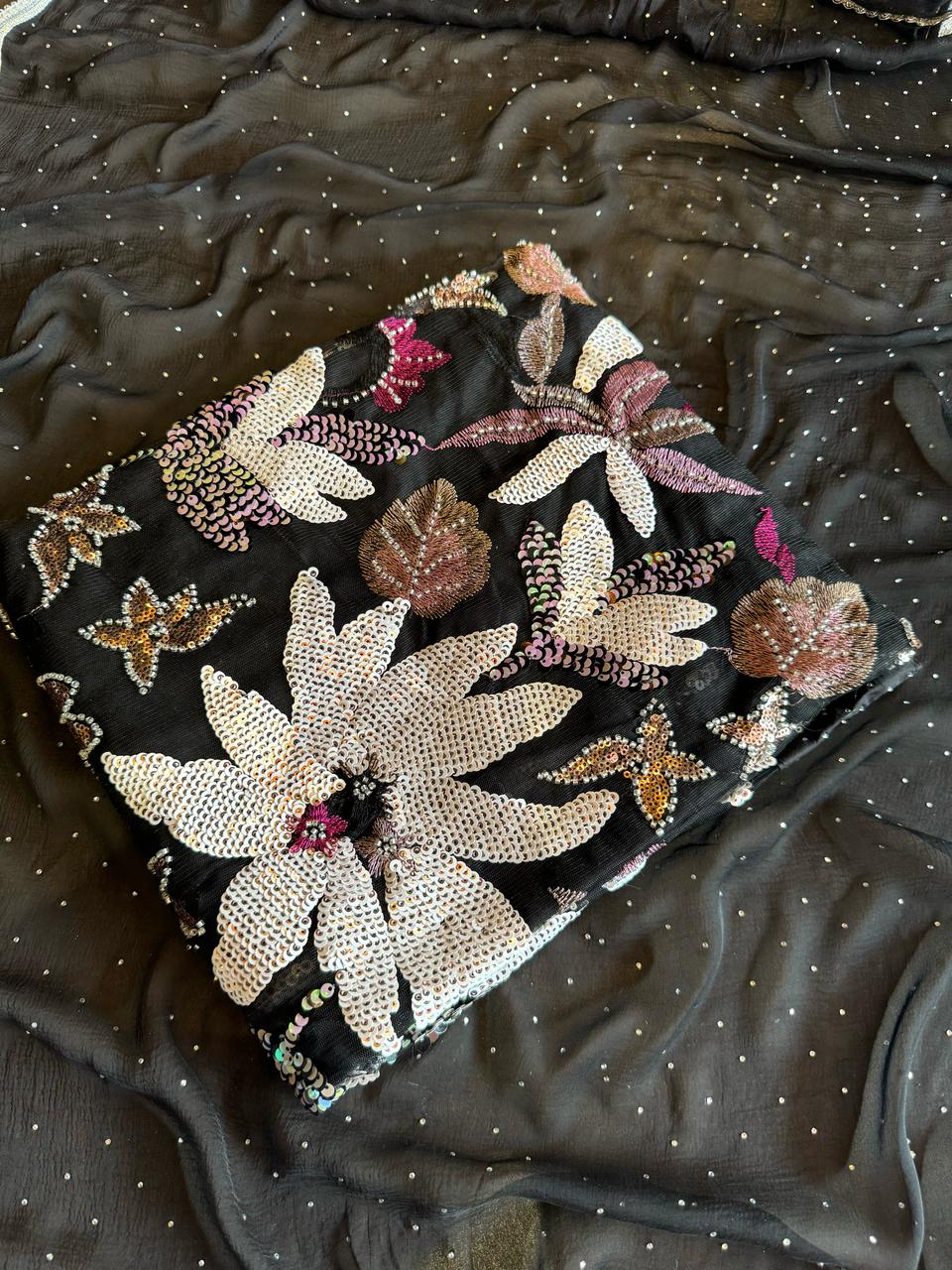 Beautiful Sequece embellished Unstitched Shirt