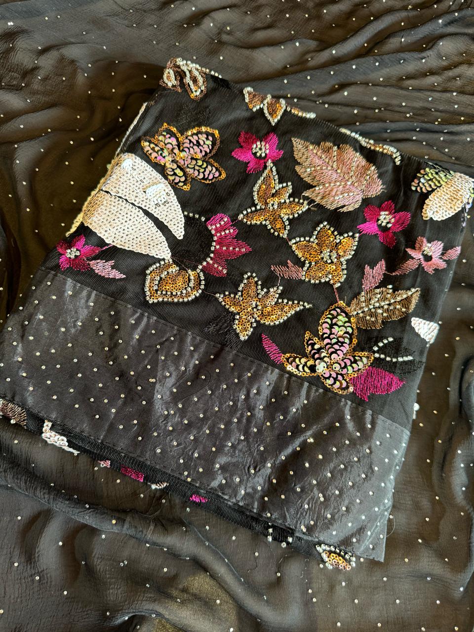 Beautiful Sequece embellished Unstitched Shirt