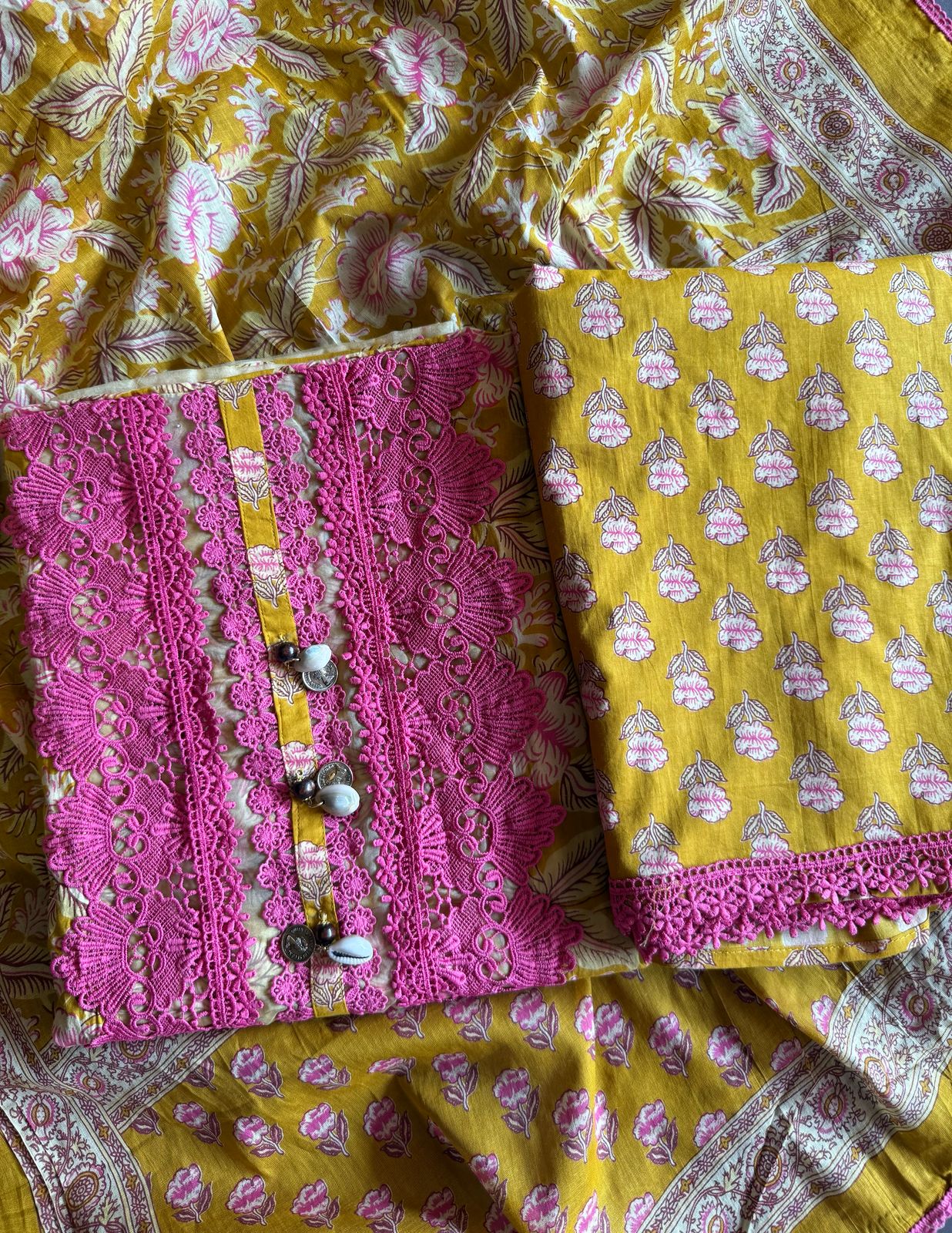 100% Pure organic Cotton suits collection with beautiful Block printing