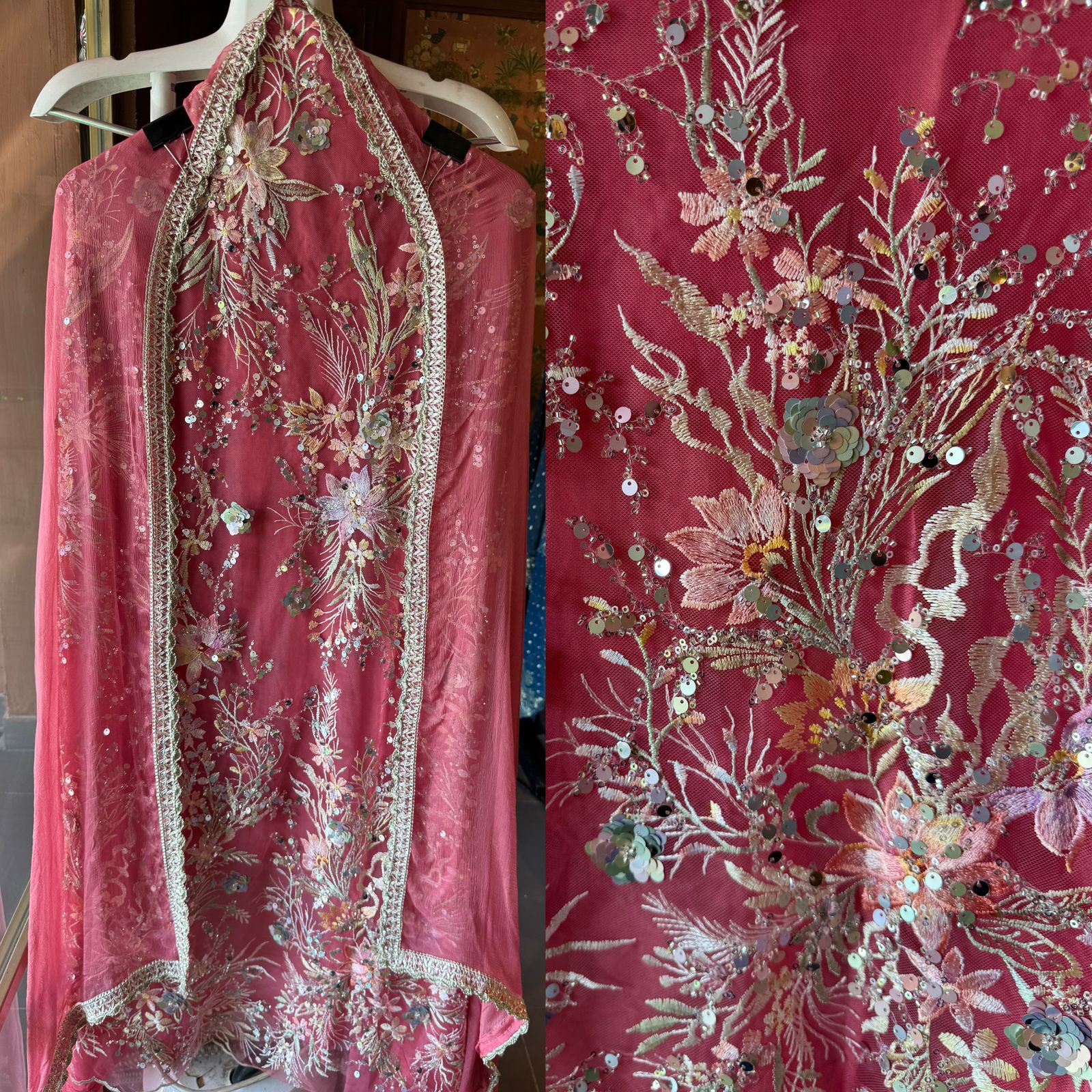 Beautiful Sequece embellished Unstitched Shirt