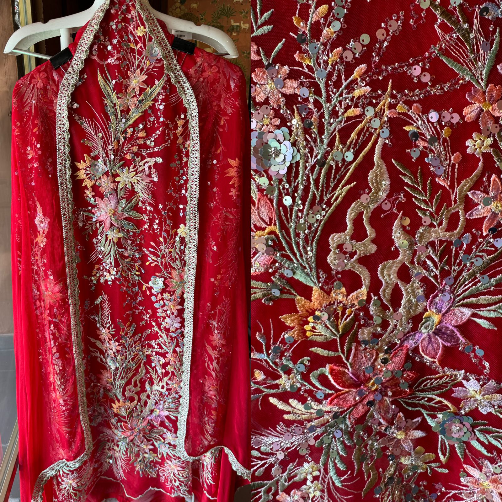 Beautiful Sequece embellished Unstitched Shirt