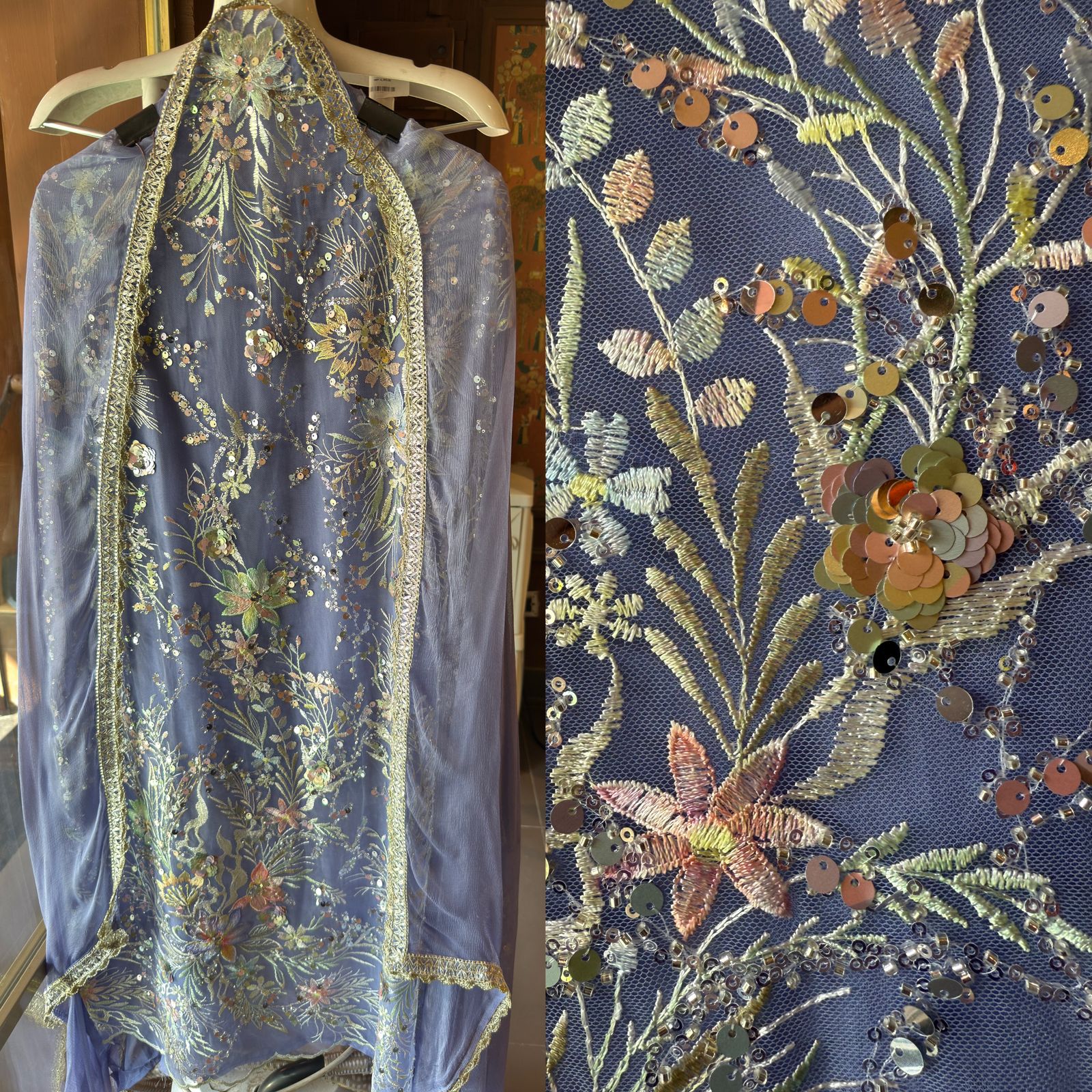 Beautiful Sequece embellished Unstitched Shirt