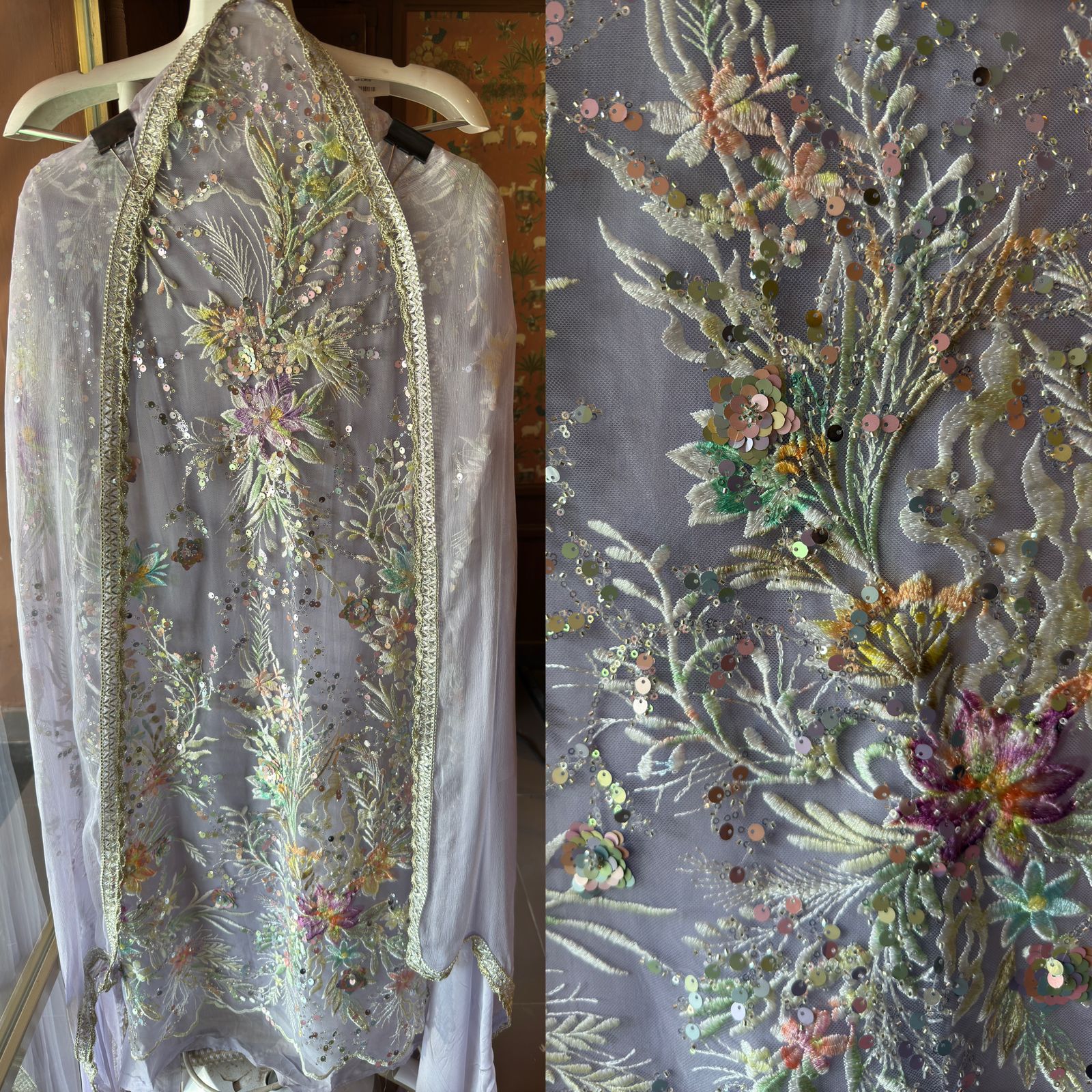 Beautiful Sequece embellished Unstitched Shirt