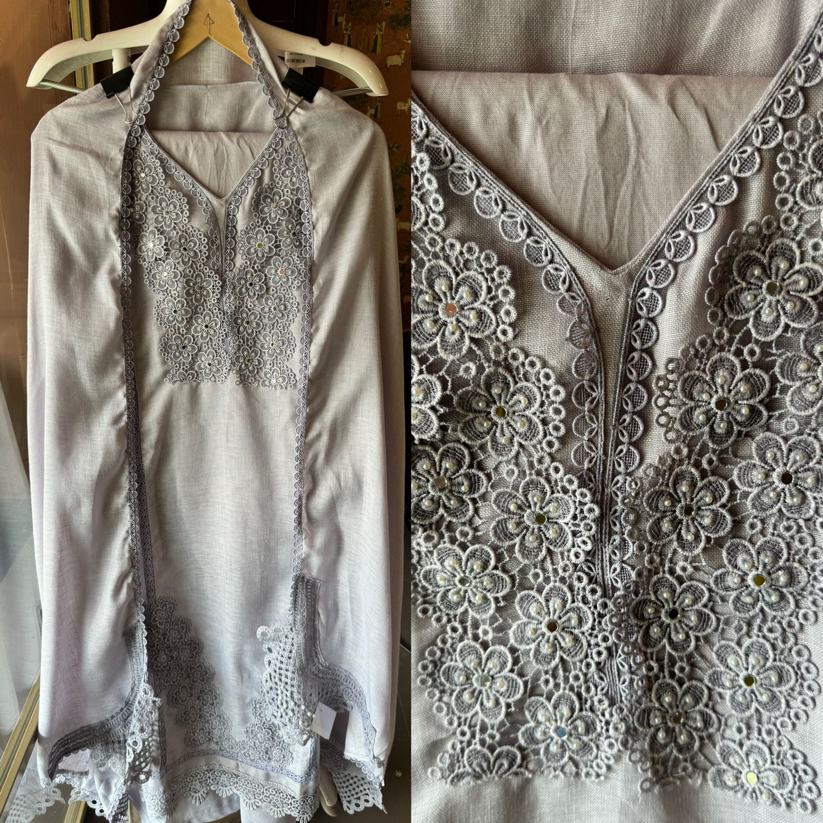 Cotton Linen semi stitched Designer casual suits with Floral