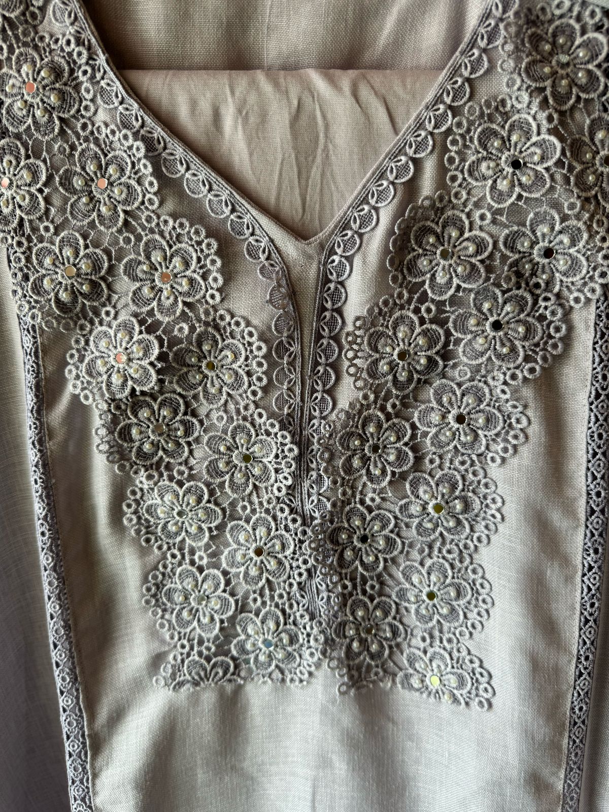 Cotton Linen semi stitched Designer casual suits with Floral