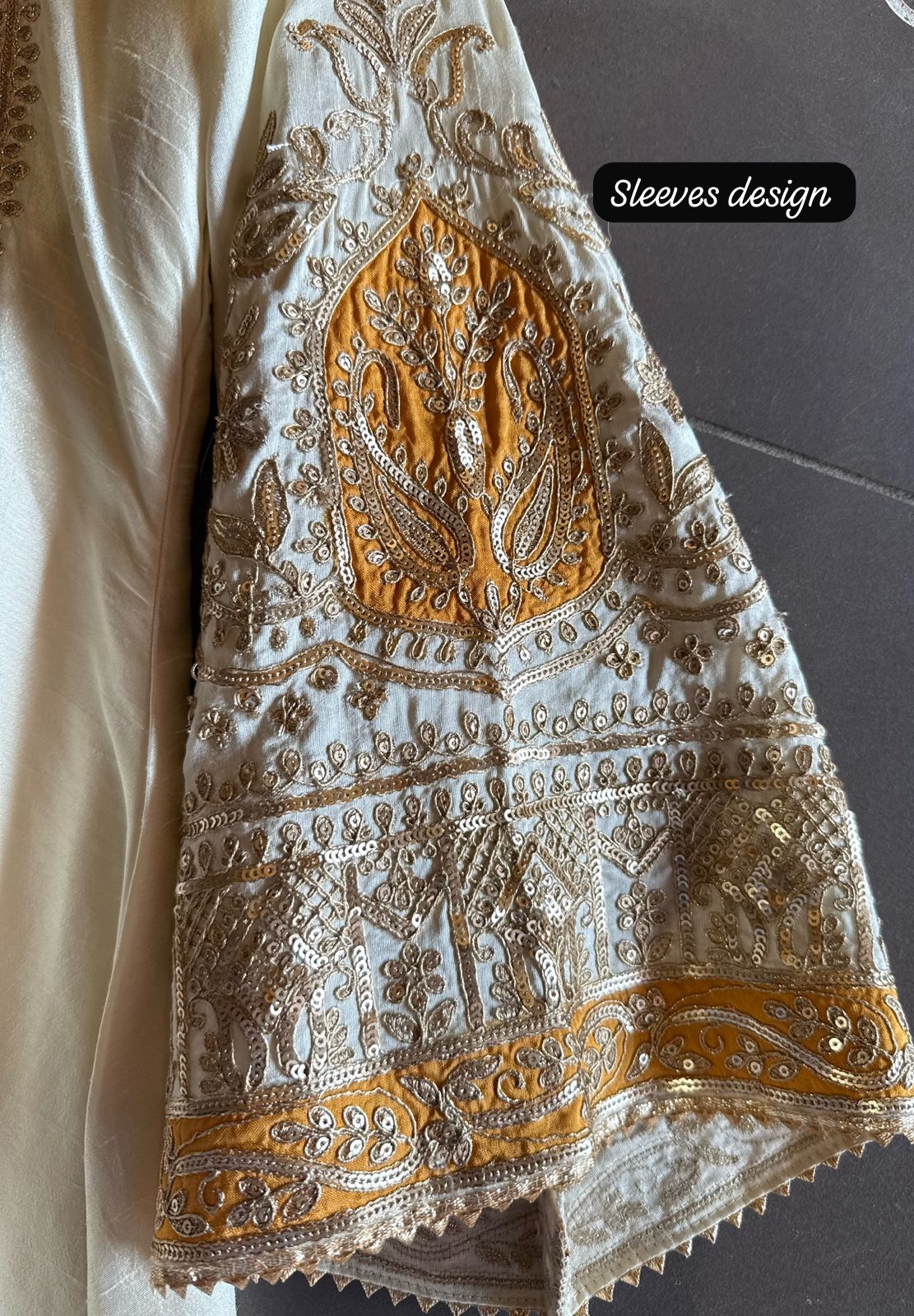 Pure 100% raw silk Kurta with Very beautiful Gold