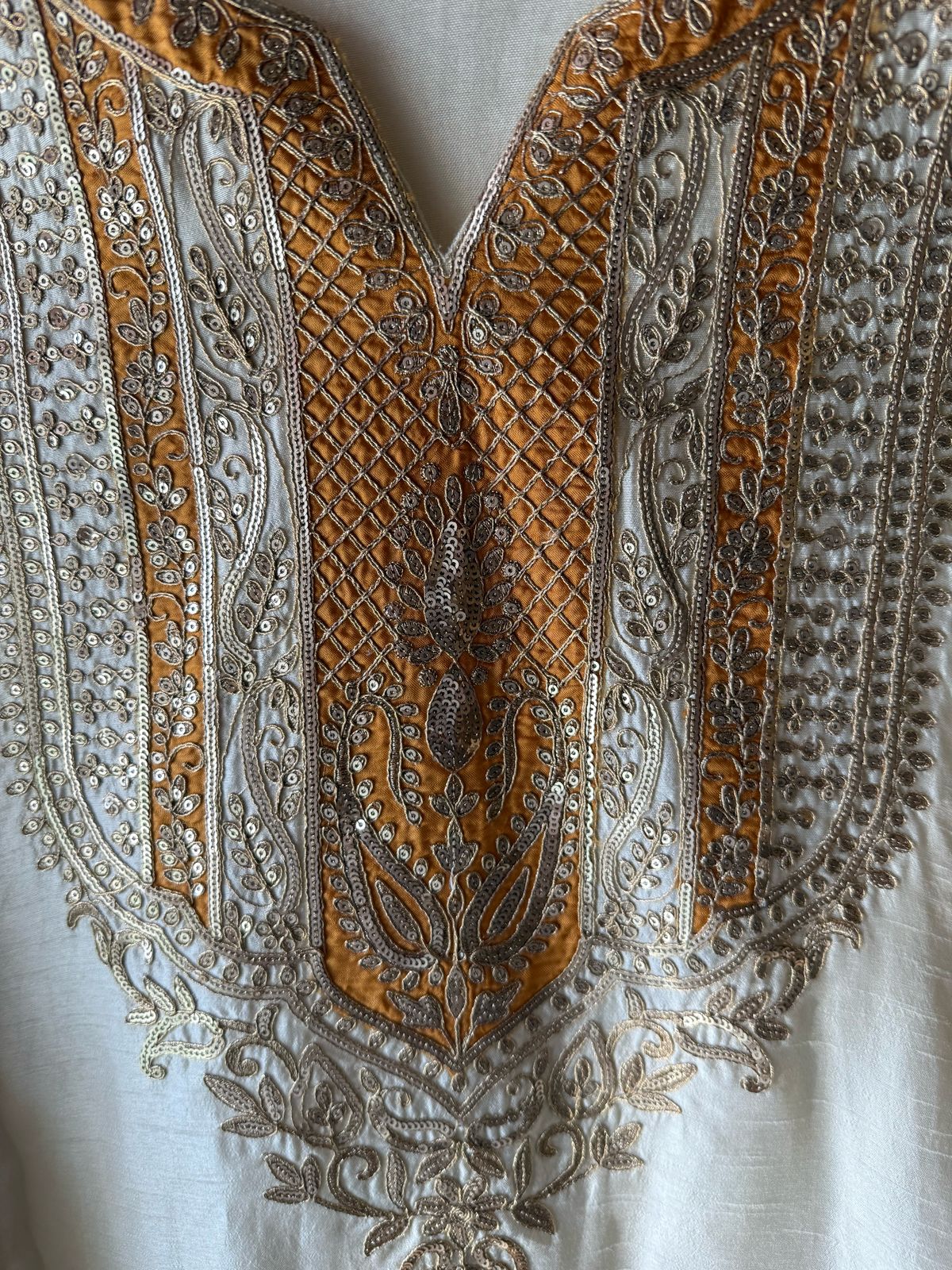 Pure 100% raw silk Kurta with Very beautiful Gold