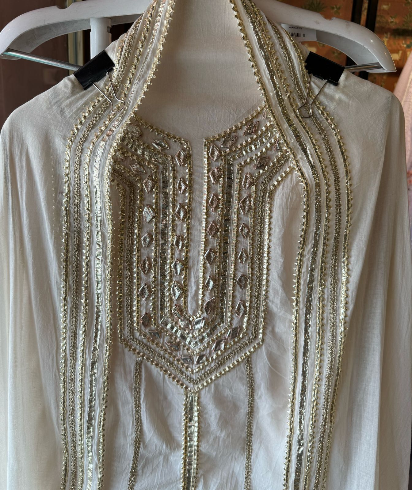 Mul Mul cotton Unstitched kurta