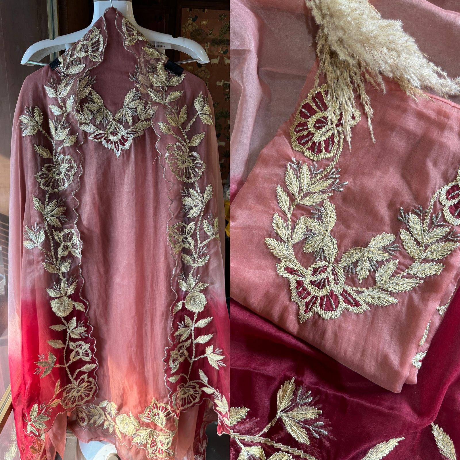 Pure organza unstitched Shirt