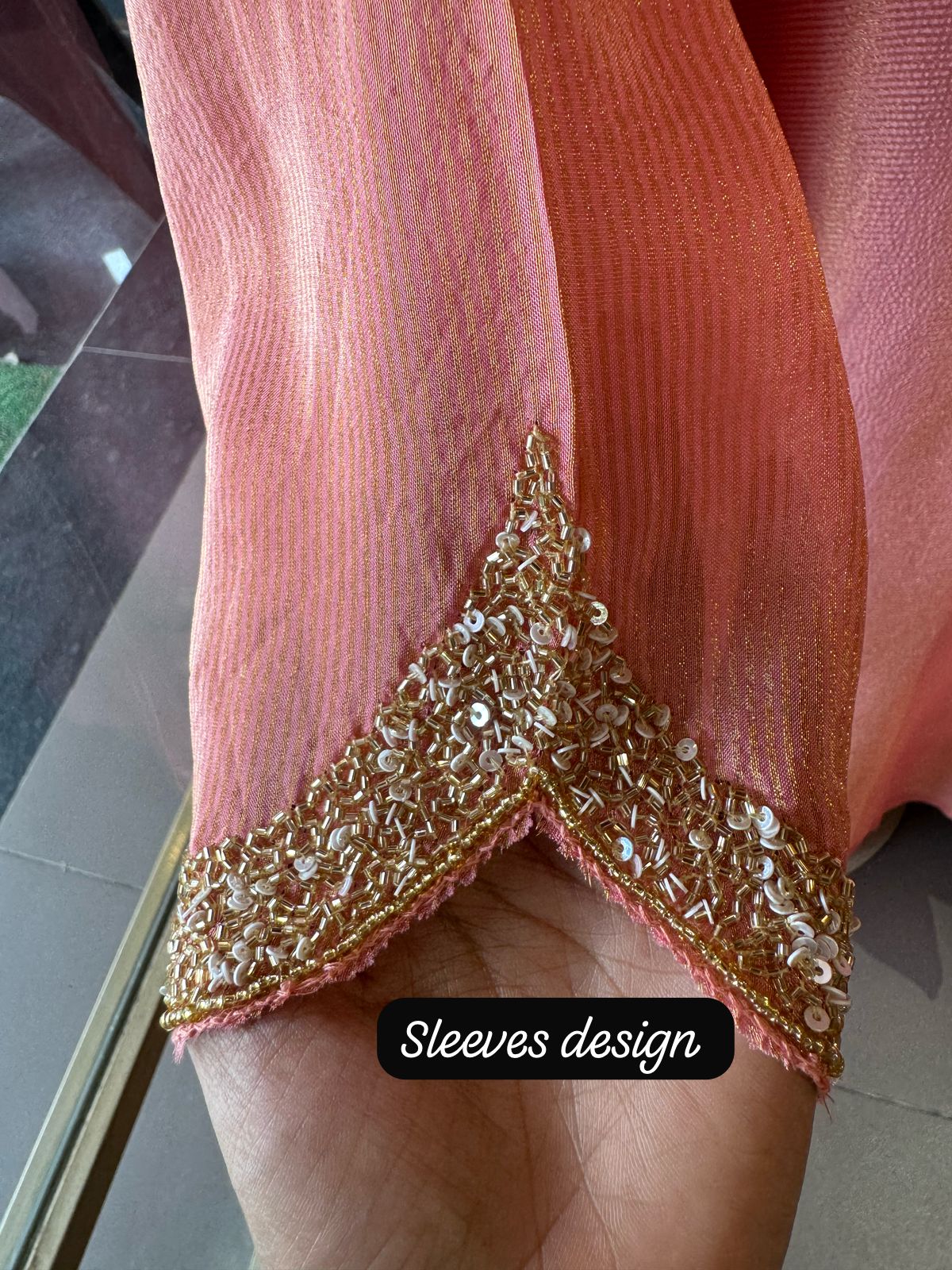 Self Tissue Kurta with Gold lurex Semi stitched shirt
