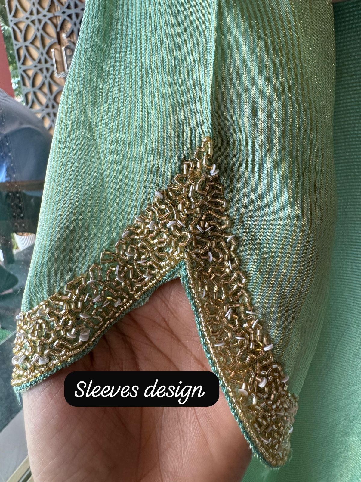 Self Tissue Kurta with Gold lurex Semi stitched shirt