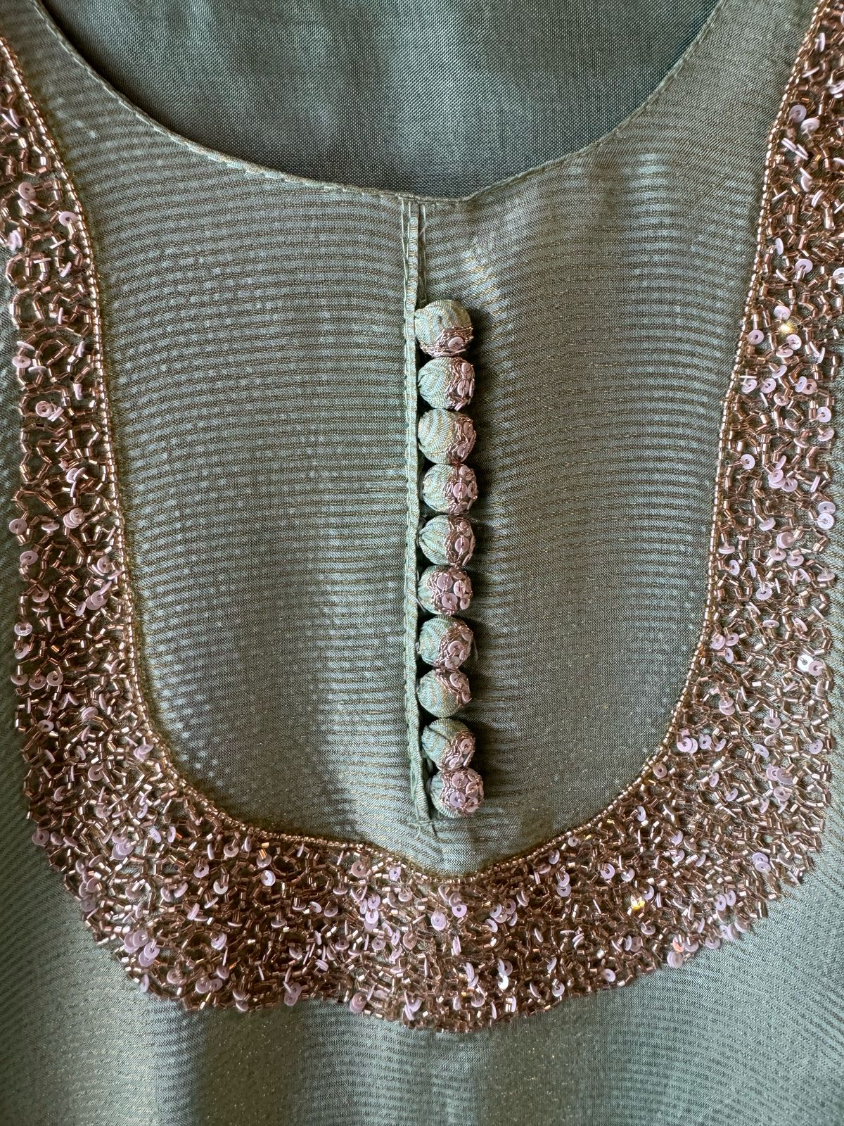 Self Tissue Kurta with Gold lurex Semi stitched shirt