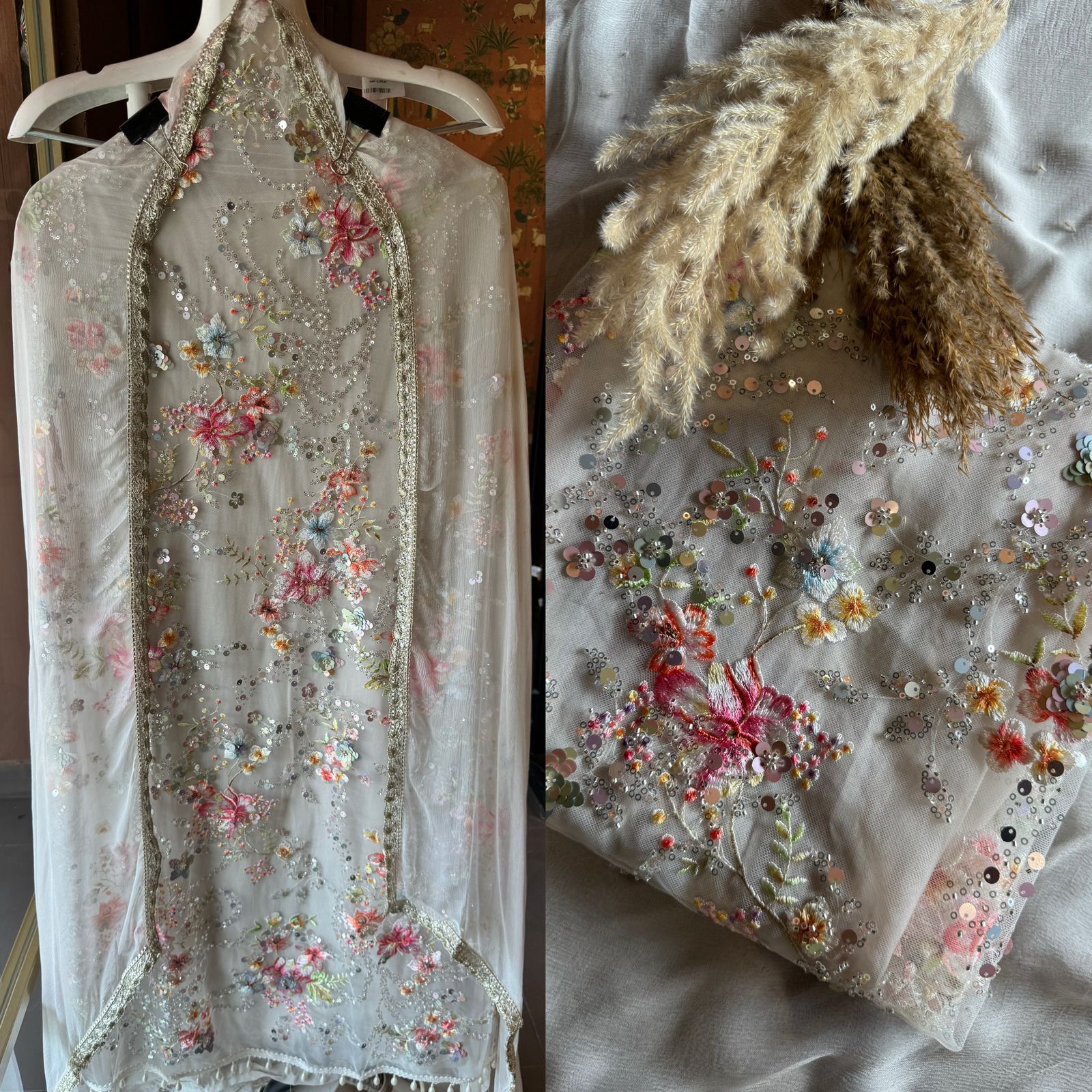 Beautiful Sequece embellished Unstitched Shirt