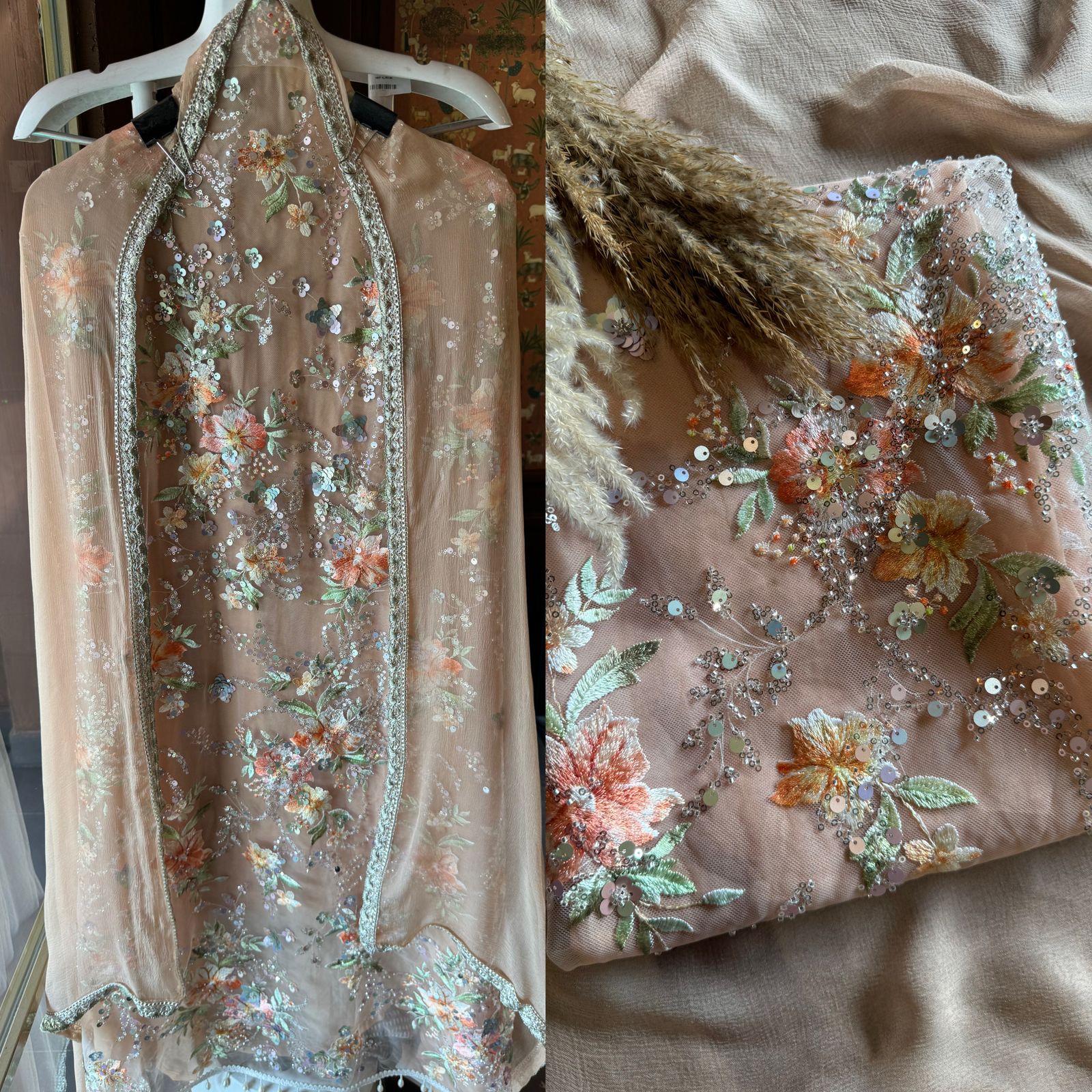 Beautiful Sequece embellished Unstitched Shirt