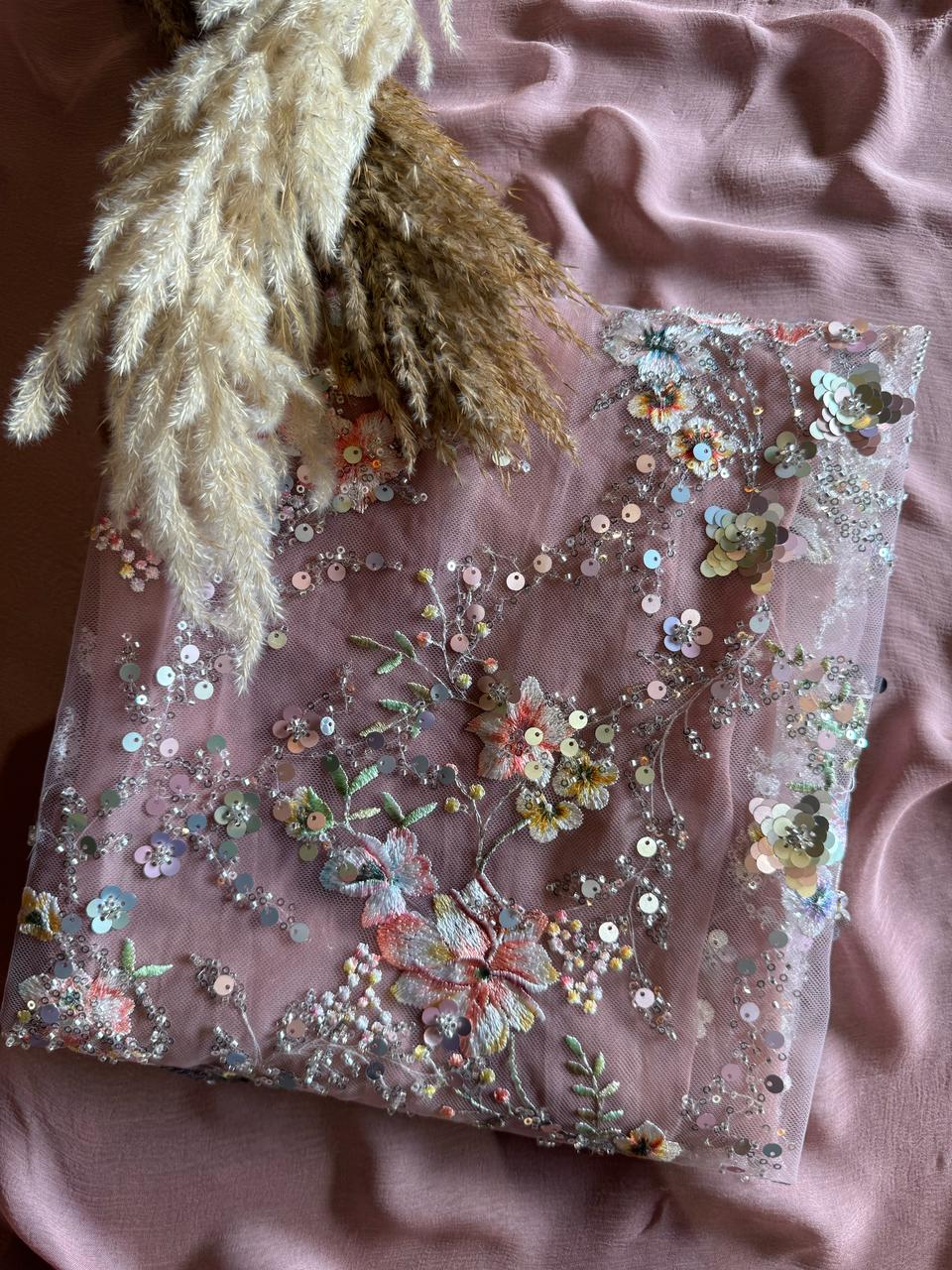 Beautiful Sequece embellished Unstitched Shirt