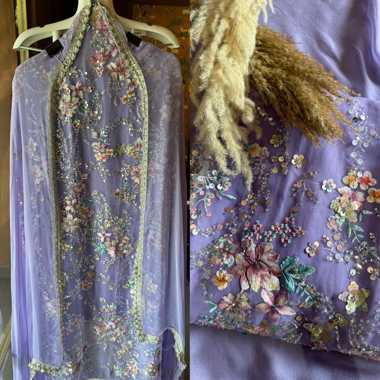 Beautiful Sequece embellished Unstitched Shirt