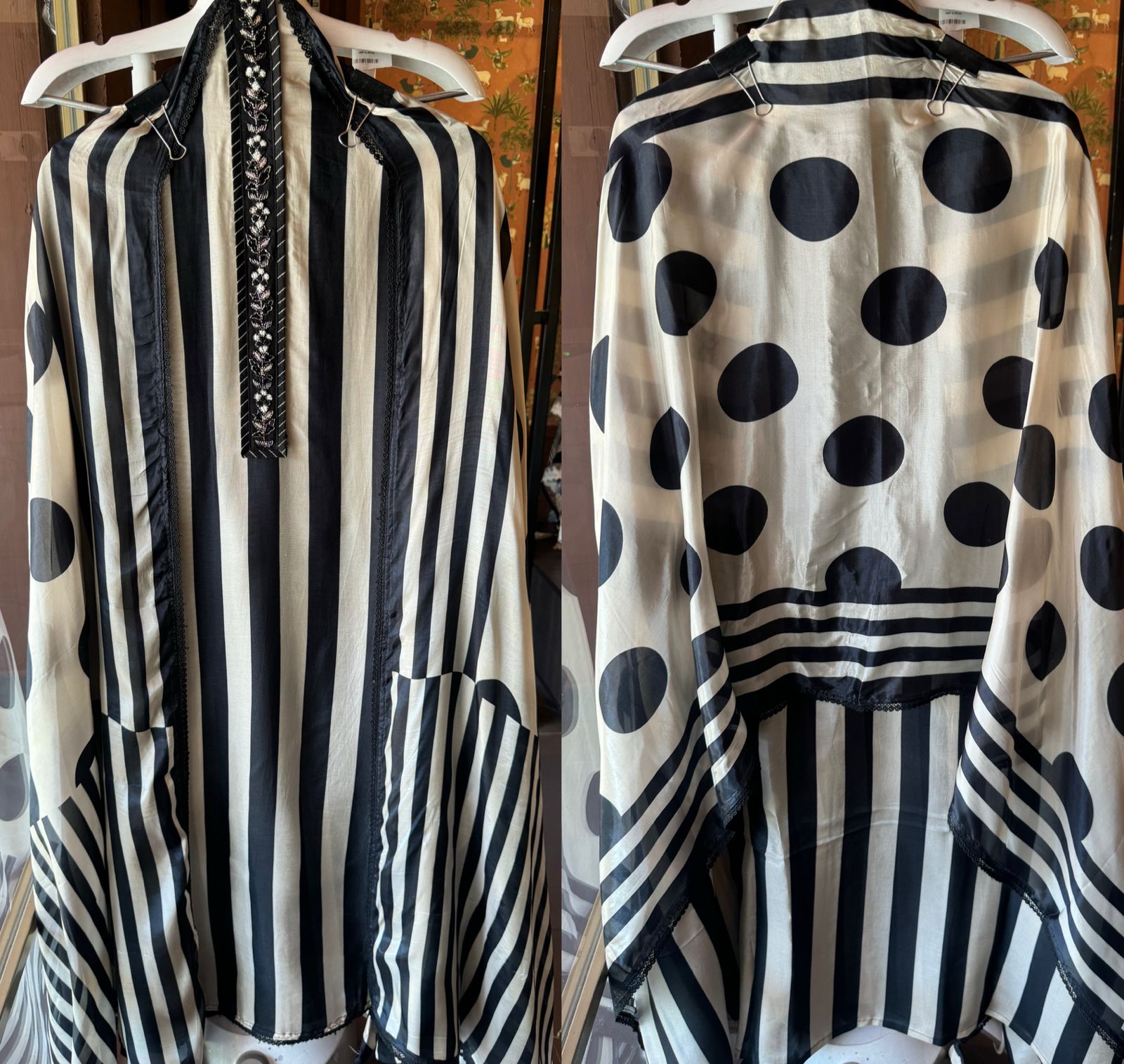 Pure Muslin Stripe digital printed Shirt