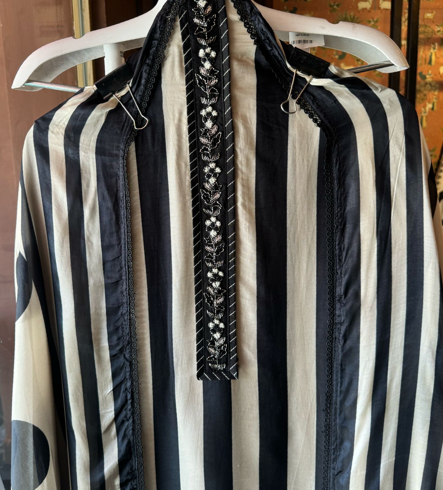 Pure Muslin Stripe digital printed Shirt