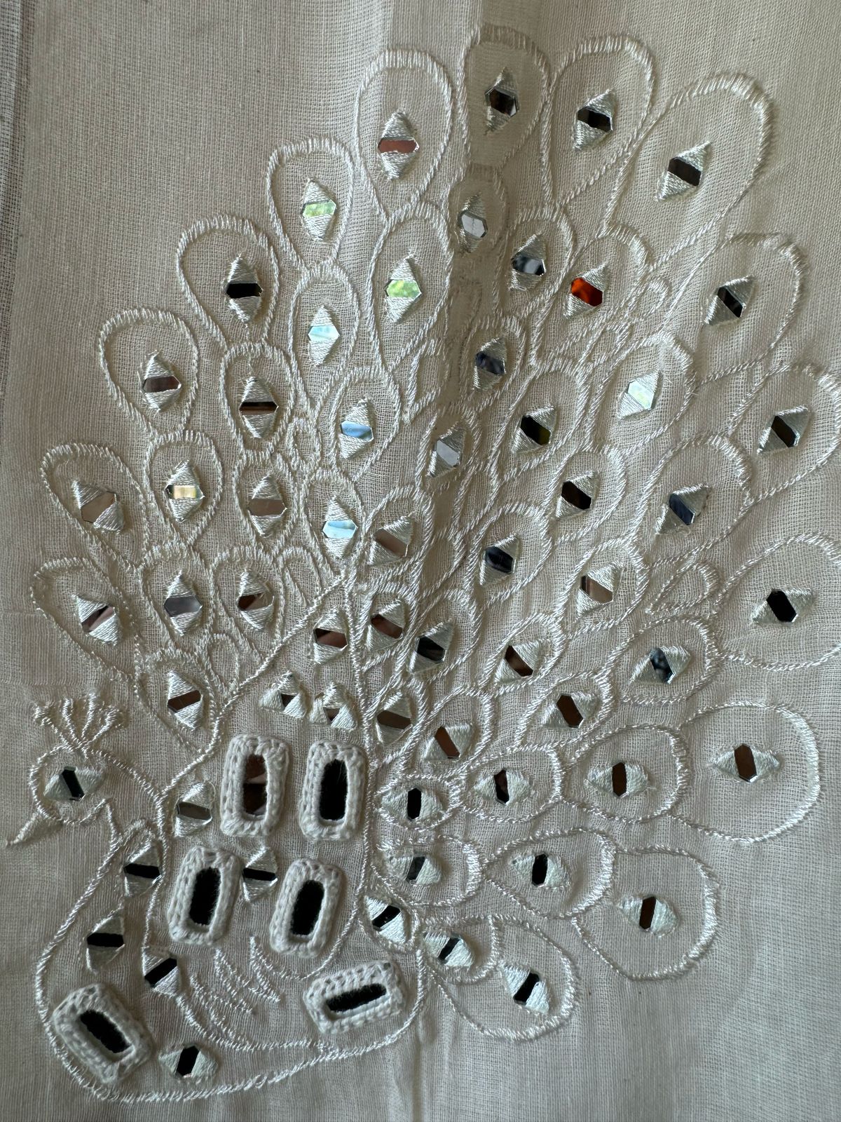 Pure Mul Mul cotton self weaving Unstitched Kurta