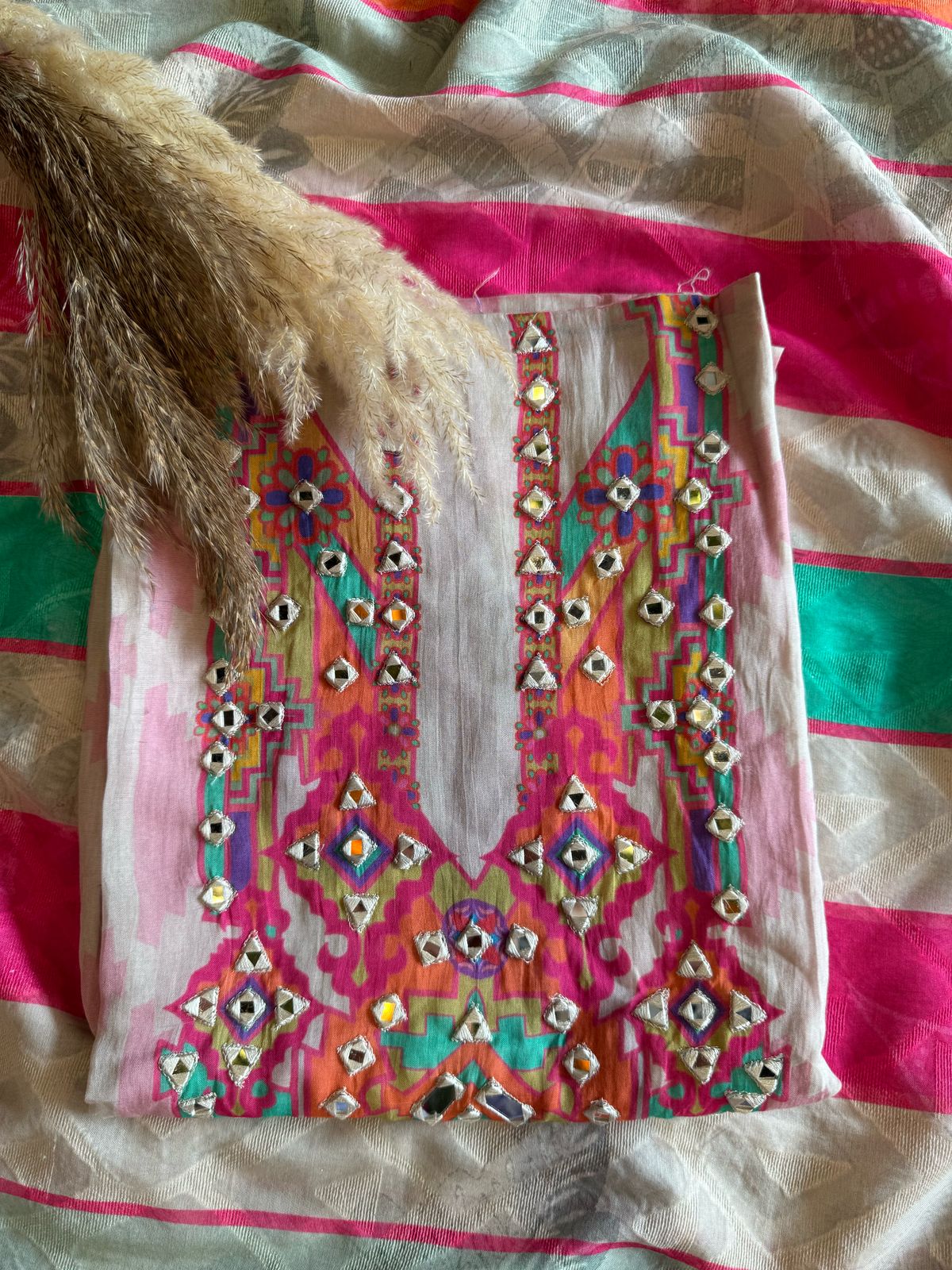 Mul Mul cotton unstitched Kurta