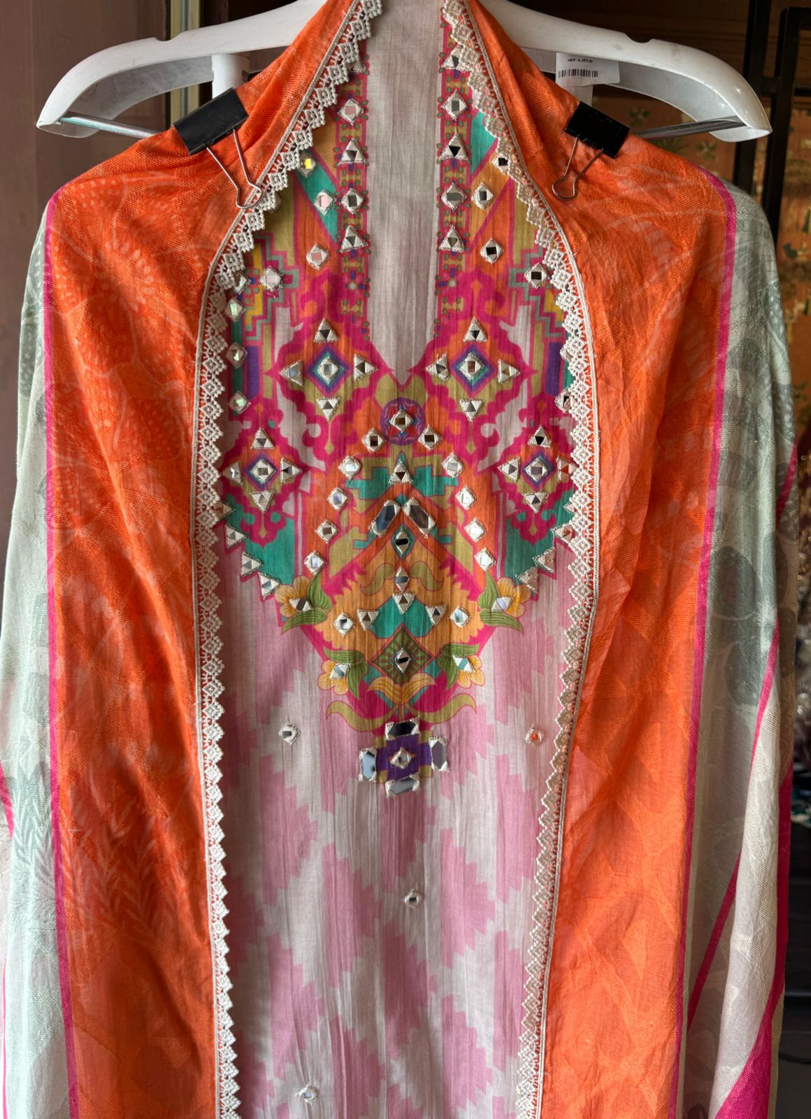 Mul Mul cotton unstitched Kurta